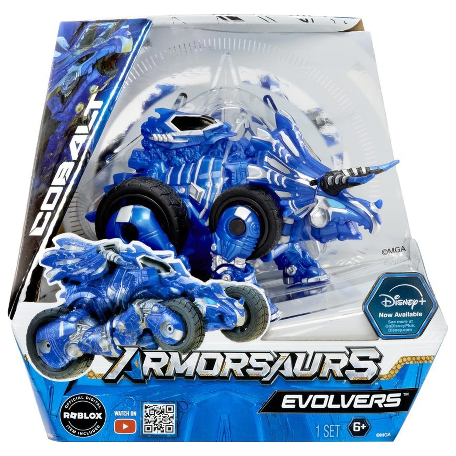 Armorsaurs Evolver Triceratops Kobaltová figurka fotografii produktu