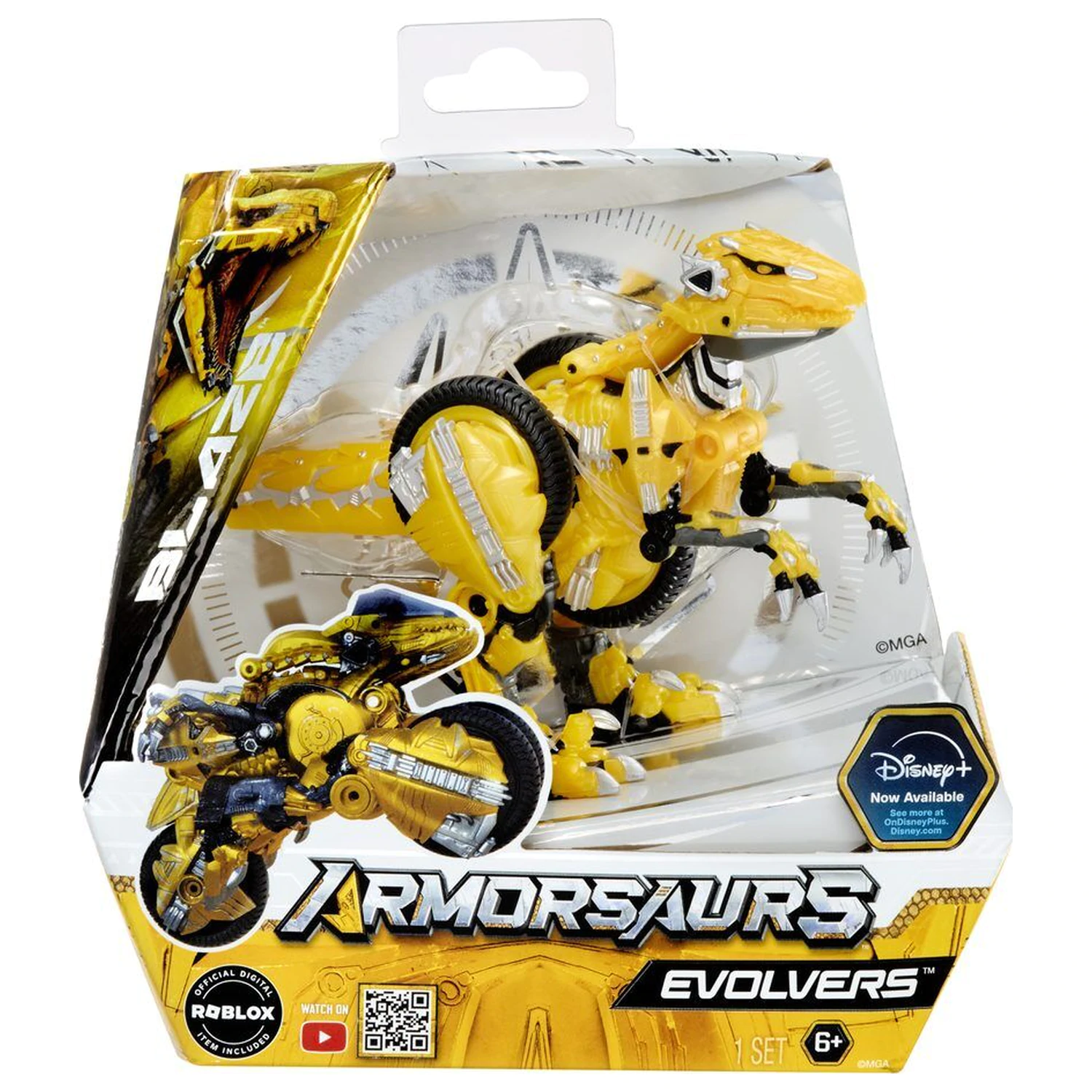 Armorsaurs Evolver Yellow Raptor Blaze figurka fotografii produktu