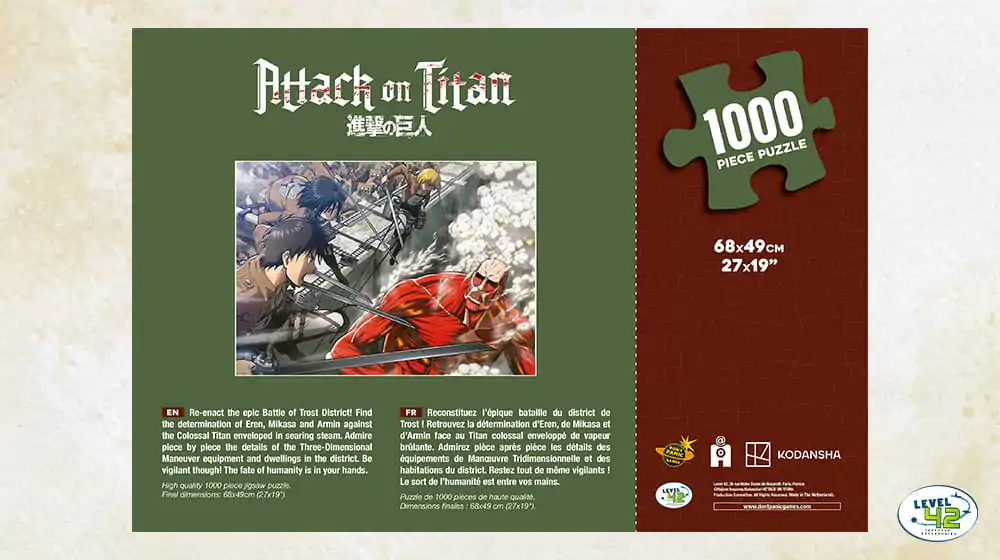 Attack on Titan Puzzle Boj (1000 dílků) fotografii produktu