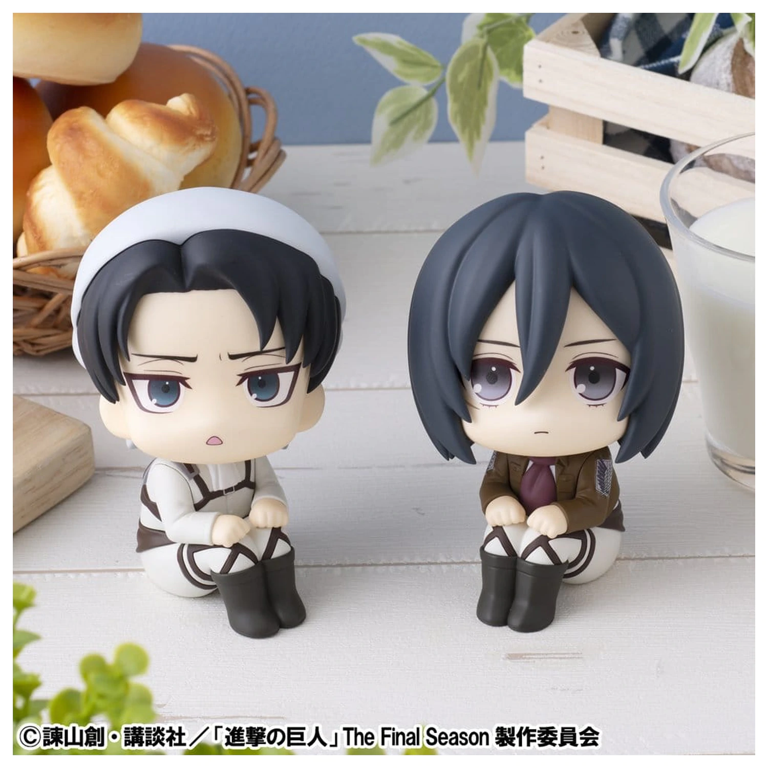 Attack on Titan Look Up PVC Sošky Levi Cleaning up Ver. a Mikasa Ackerman (s dárkem) 11 cm fotografii produktu