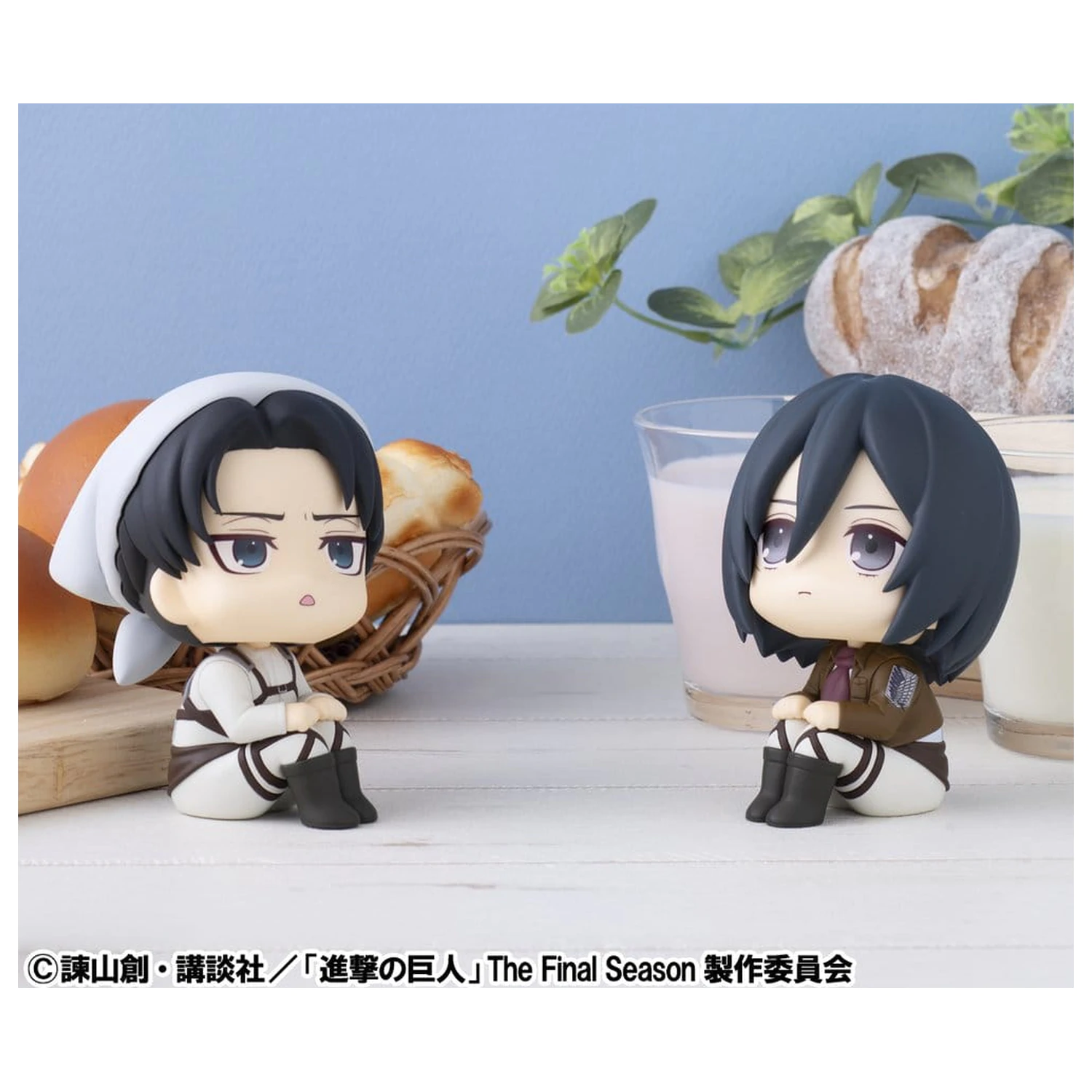 Attack on Titan Look Up PVC Sošky Levi Cleaning up Ver. a Mikasa Ackerman (s dárkem) 11 cm fotografii produktu