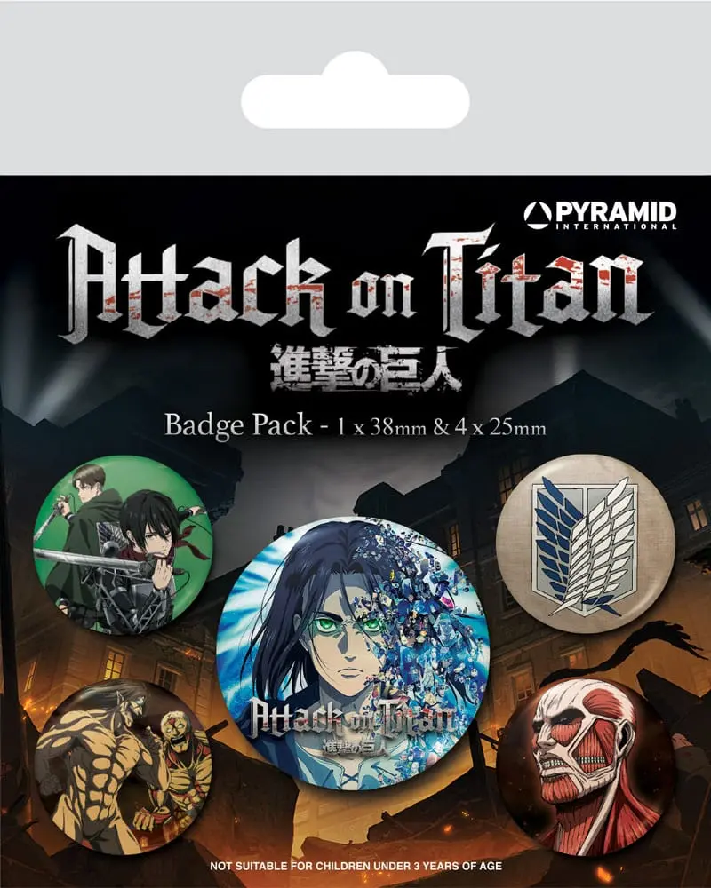 Attack on Titan Pin-Back Buttons 5-Pack 4. série fotografii produktu