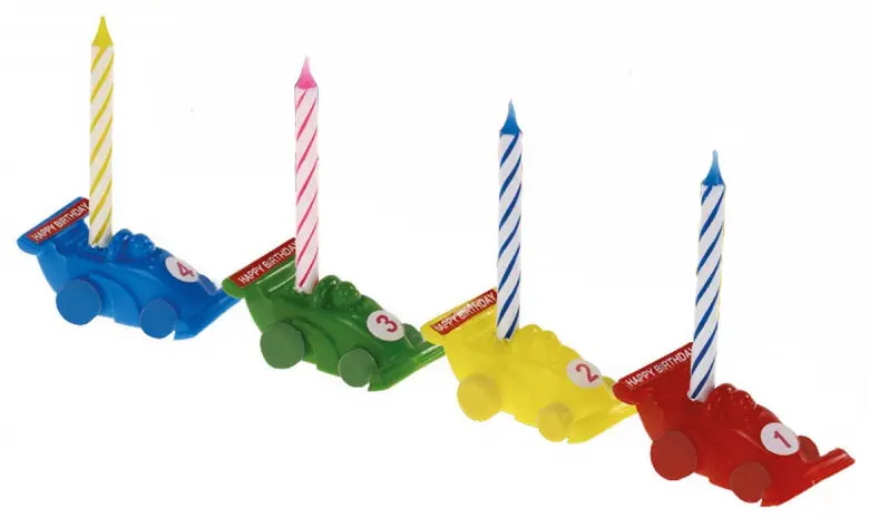 Cars Colorful Happy Birthday narozeninové svíčky set 4 ks fotografii produktu