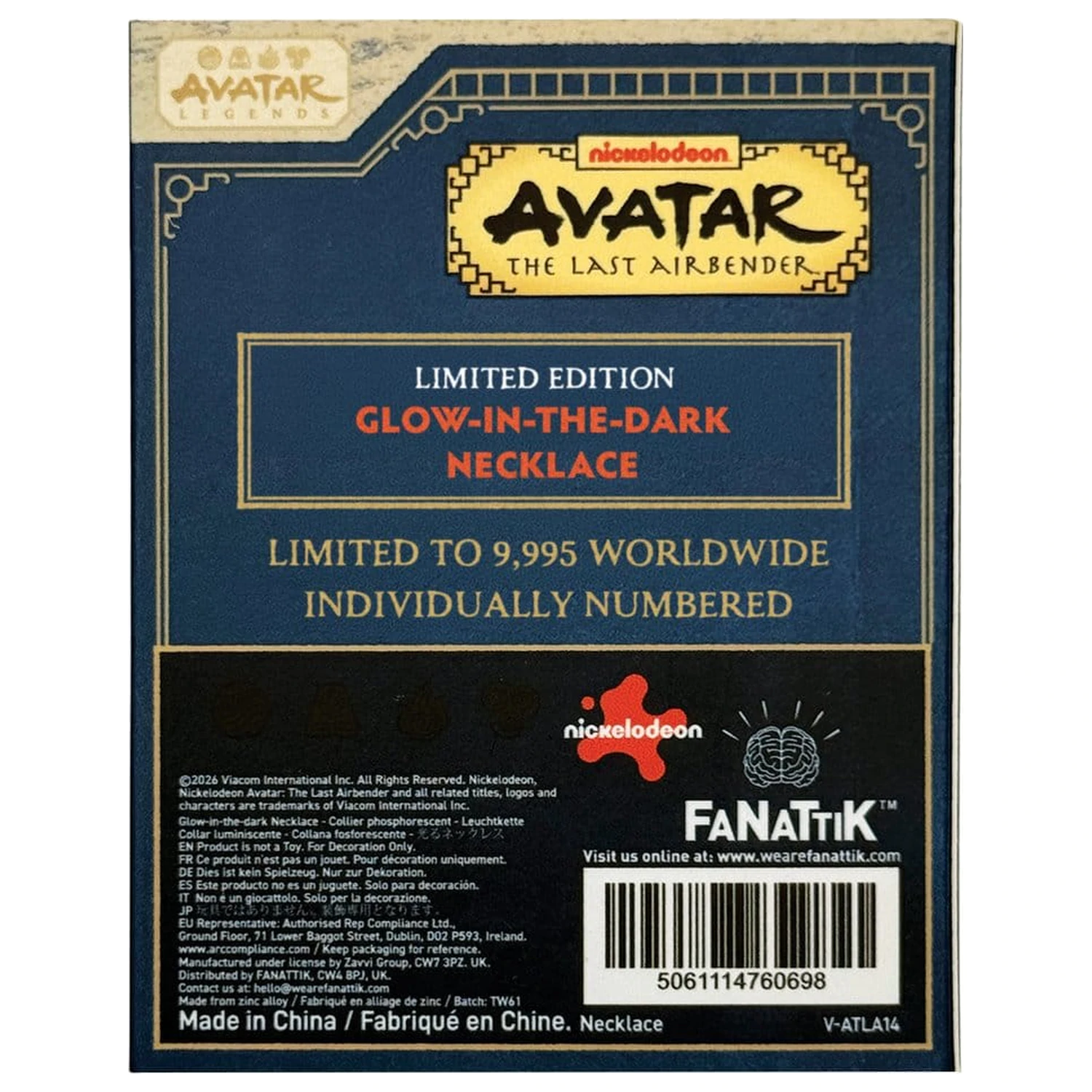 Avatar: The Last Airbender Limitovaná edice svítící ve tmě Elements náhrdelník fotografii produktu