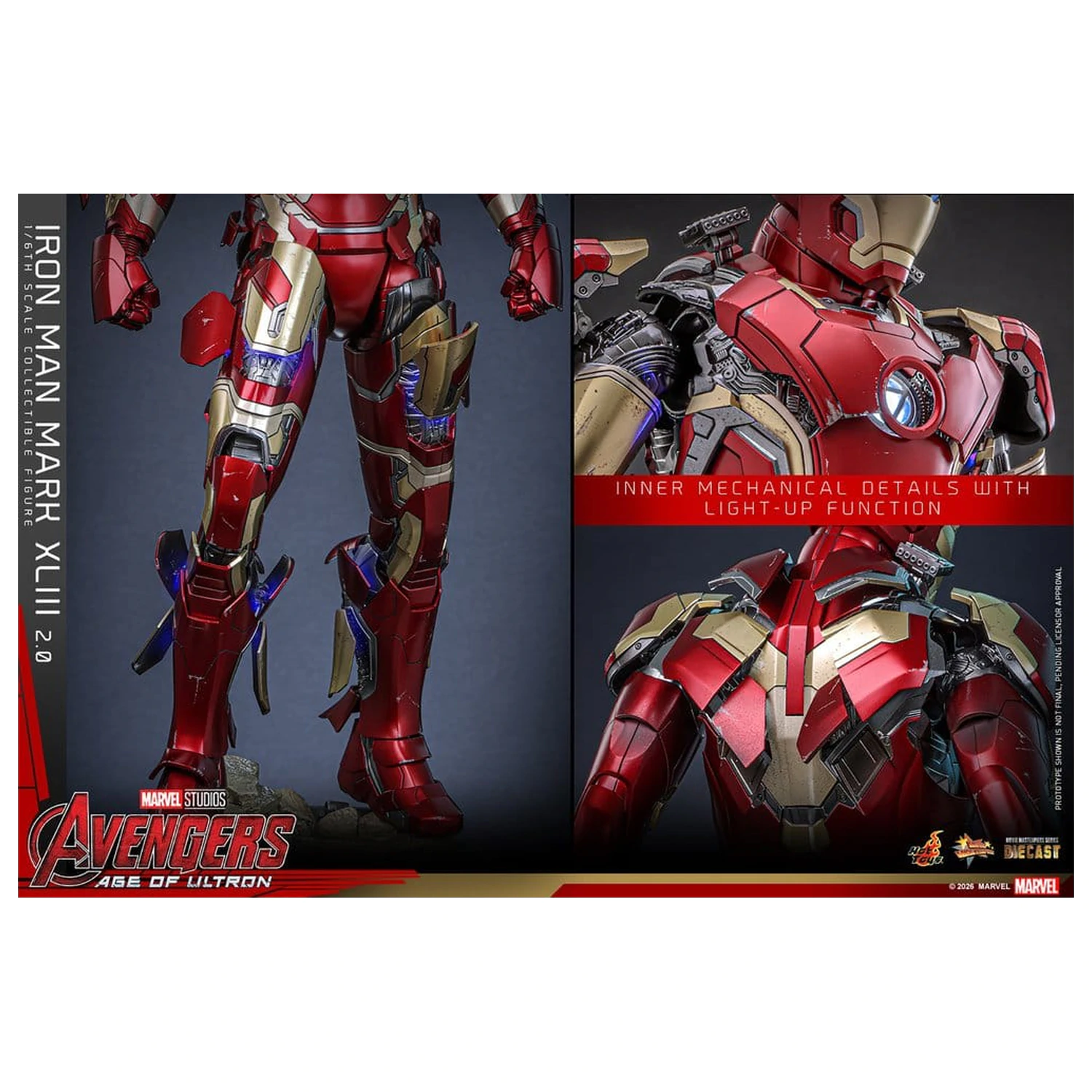 Avengers: Age of Ultron Movie Masterpiece Odlitek Akční figurka 1/6 Iron Man Mark XLIII (2.0) 32 cm fotografii produktu