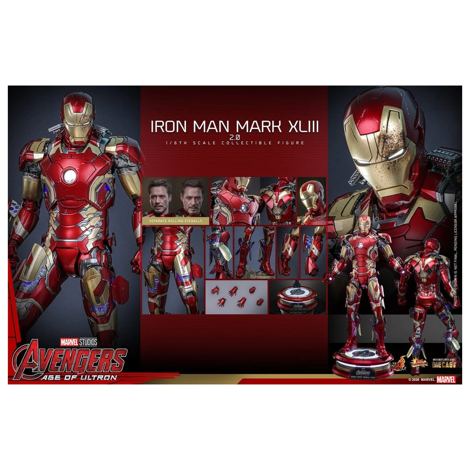 Avengers: Age of Ultron Movie Masterpiece Odlitek Akční figurka 1/6 Iron Man Mark XLIII (2.0) 32 cm fotografii produktu