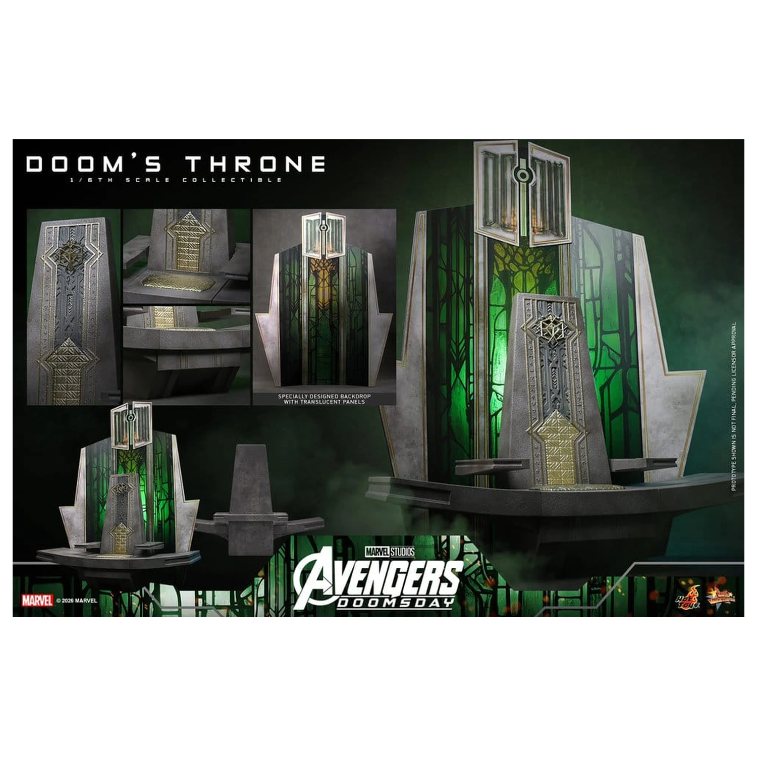 Avengers: Doomsday Movie Masterpiece akční figurka doplněk 1/6 Doomův trůn 33 cm fotografii produktu
