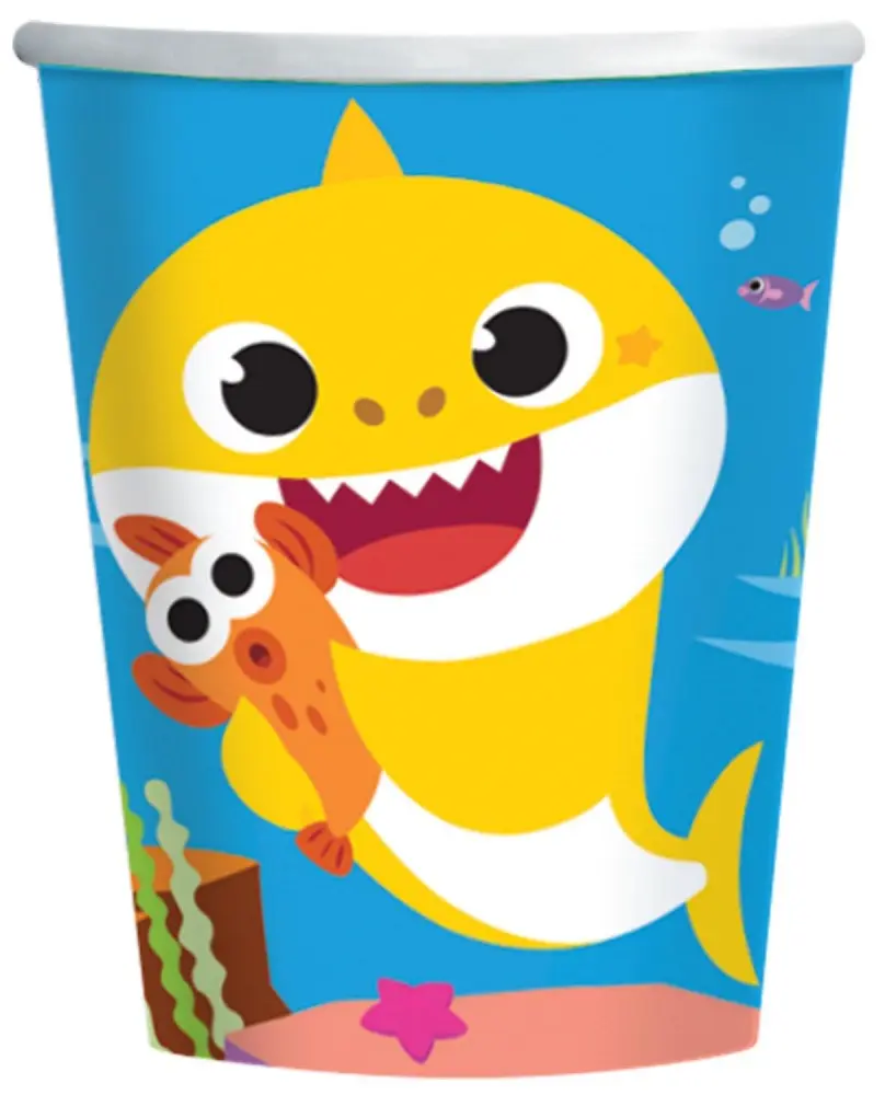 Baby Shark Papírové kelímky 8 ks 250 ml fotografii produktu