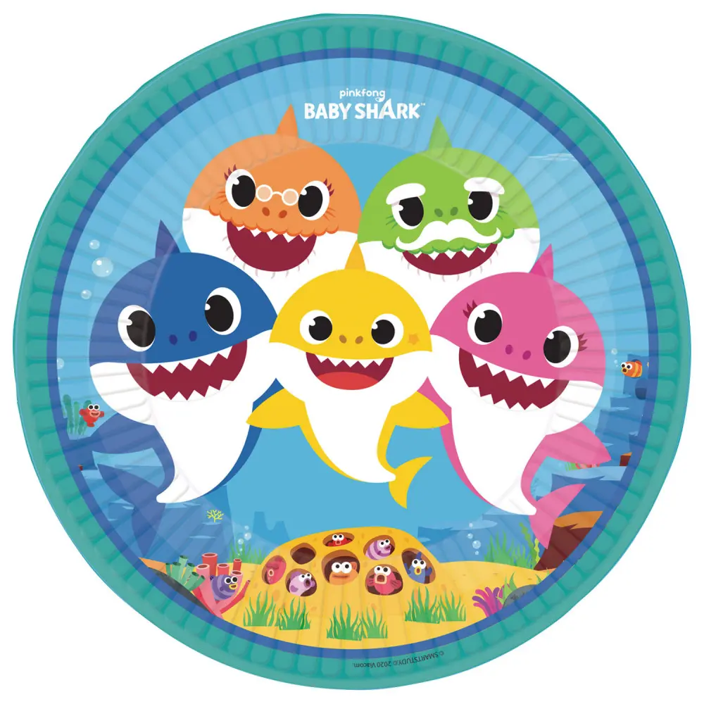 Baby Shark papírové talíře 8 ks 23 cm fotografii produktu