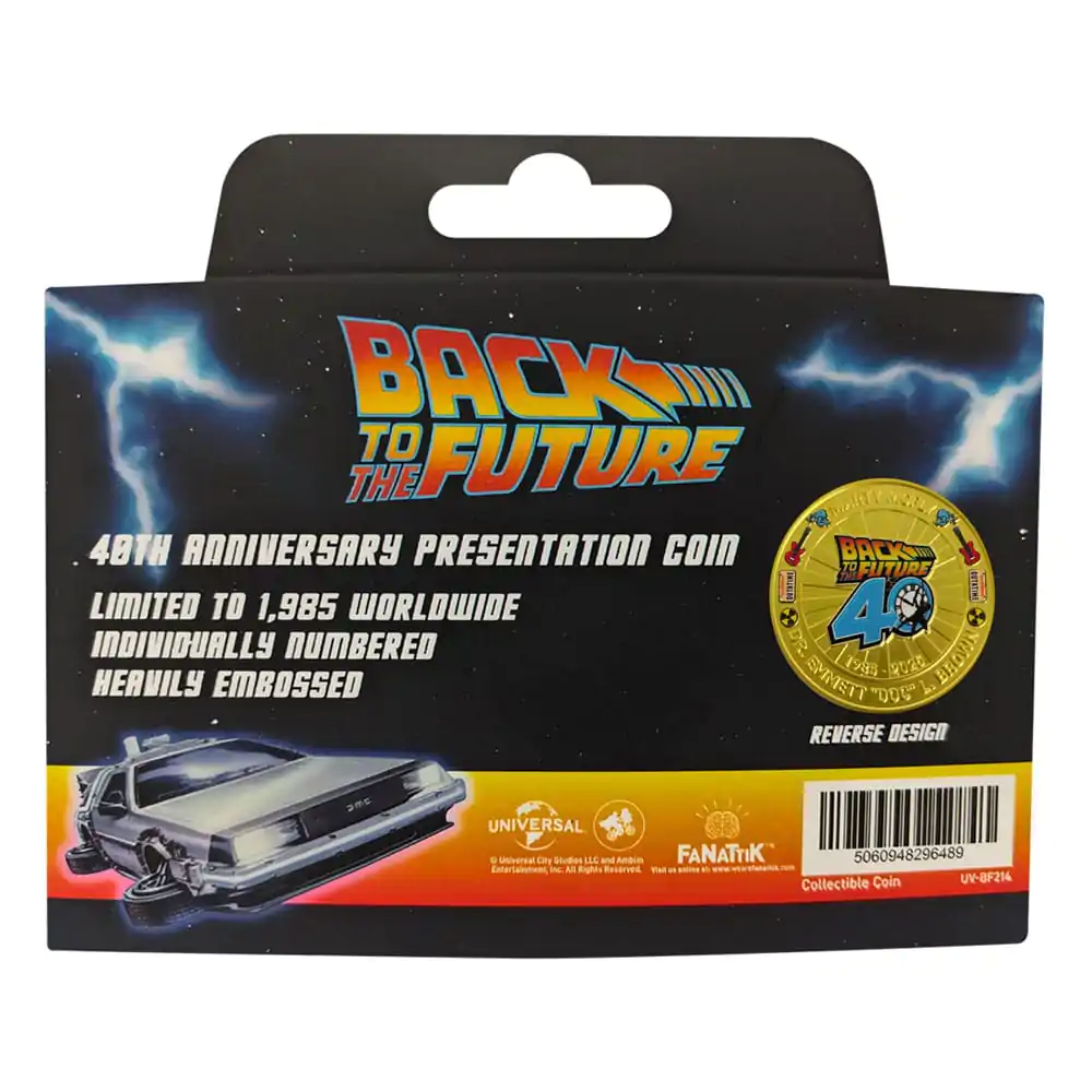 Back To The Future Sběratelská mince 40. výročí limitovaná edice fotografii produktu