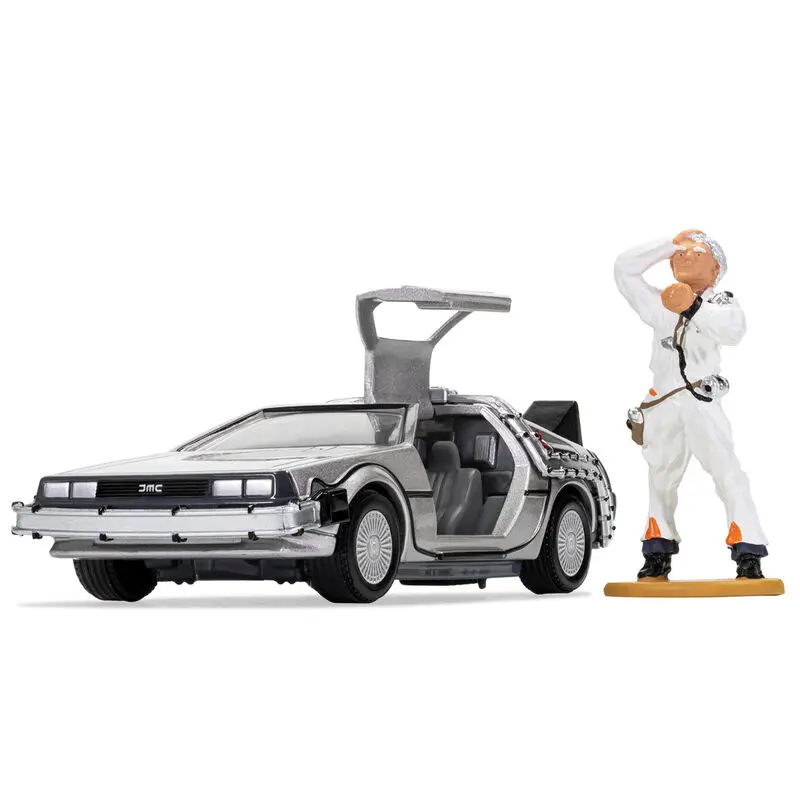 Back to the Future Kovový model 1/36 DeLorean a figurka Doca Browna fotografii produktu