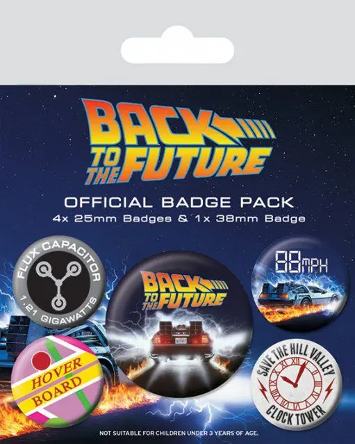 Back to the Future Odznaky s připínacím zavíracím špendlíkem 5-Pack DeLorean fotografii produktu