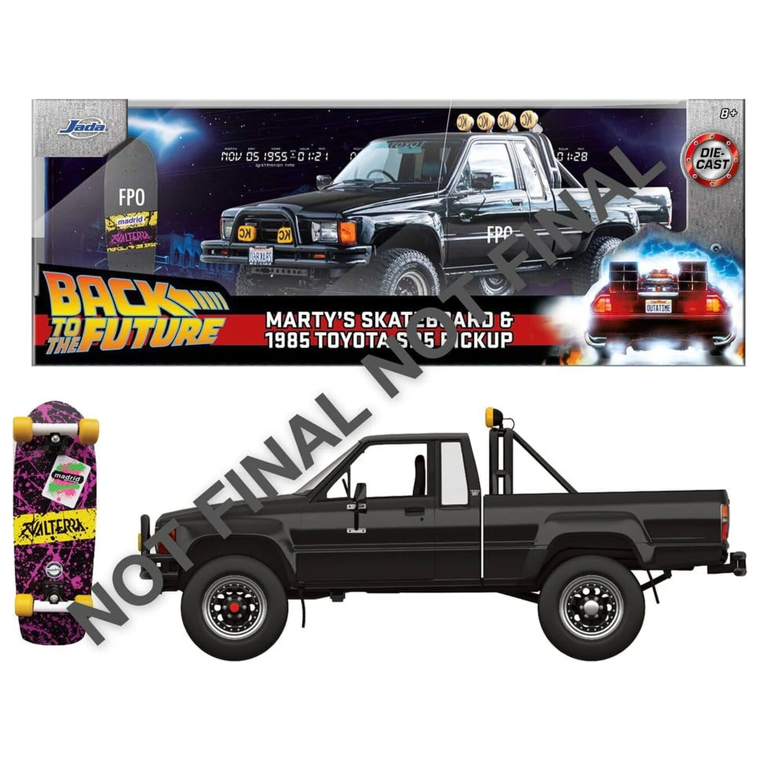 Back to the Future Diecast Vehicle 1:24 Martyho Skateboard 1985 Toyota fotografii produktu