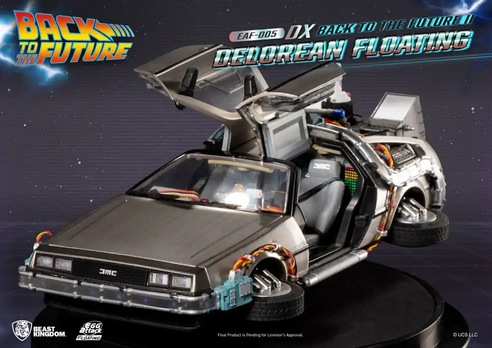 Back to the Future Egg Attack plovoucí socha Back to the Future II DeLorean Deluxe verze 20 cm fotografii produktu