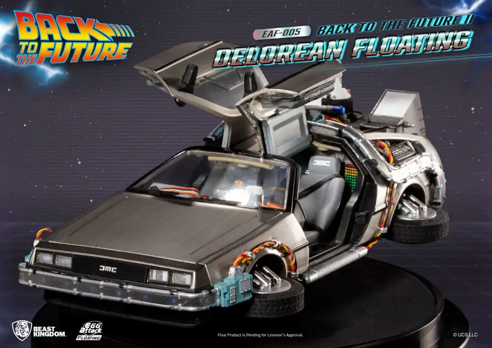 Back to the Future Egg Attack Floating Statue Back to the Future II DeLorean Standard Version 20 cm - Plovoucí soška fotografii produktu