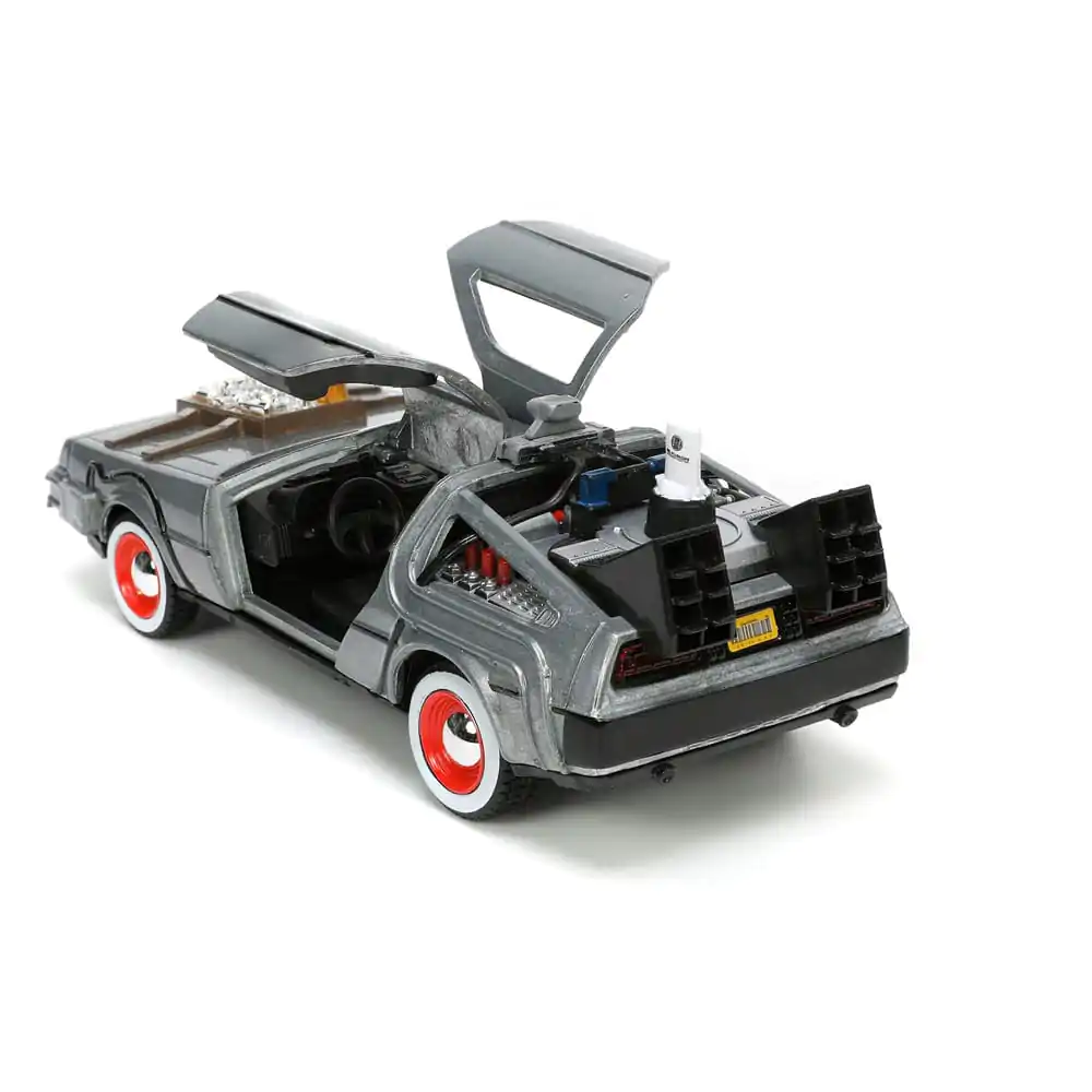 Back to the Future III Hollywood Rides Diecast Model 1/32 DeLorean Time Machine Volné Kolo fotografii produktu