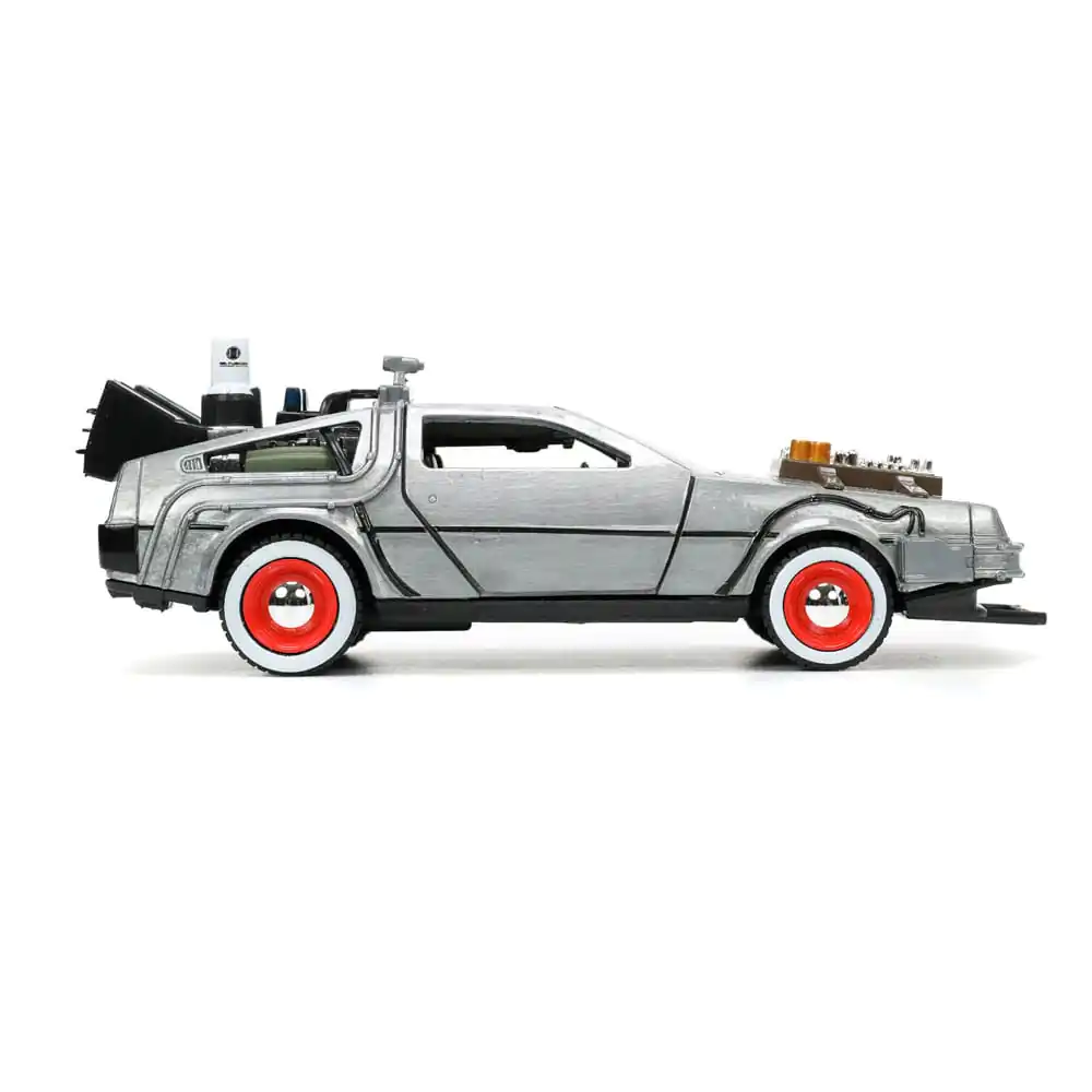 Back to the Future III Hollywood Rides Diecast Model 1/32 DeLorean Time Machine Volné Kolo fotografii produktu