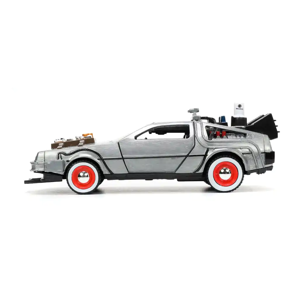 Back to the Future III Hollywood Rides Diecast Model 1/32 DeLorean Time Machine Volné Kolo fotografii produktu