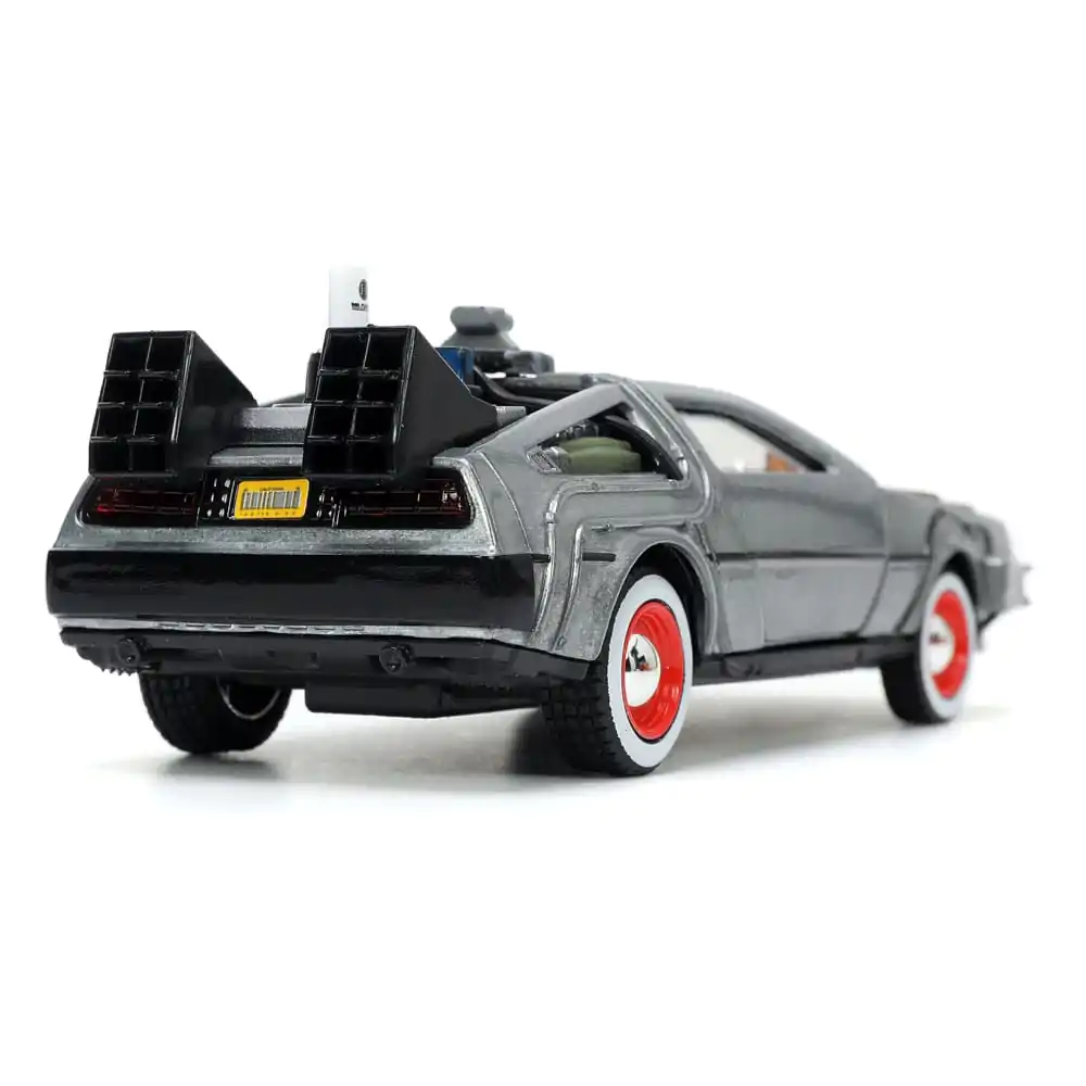 Back to the Future III Hollywood Rides Diecast Model 1/32 DeLorean Time Machine Volné Kolo fotografii produktu