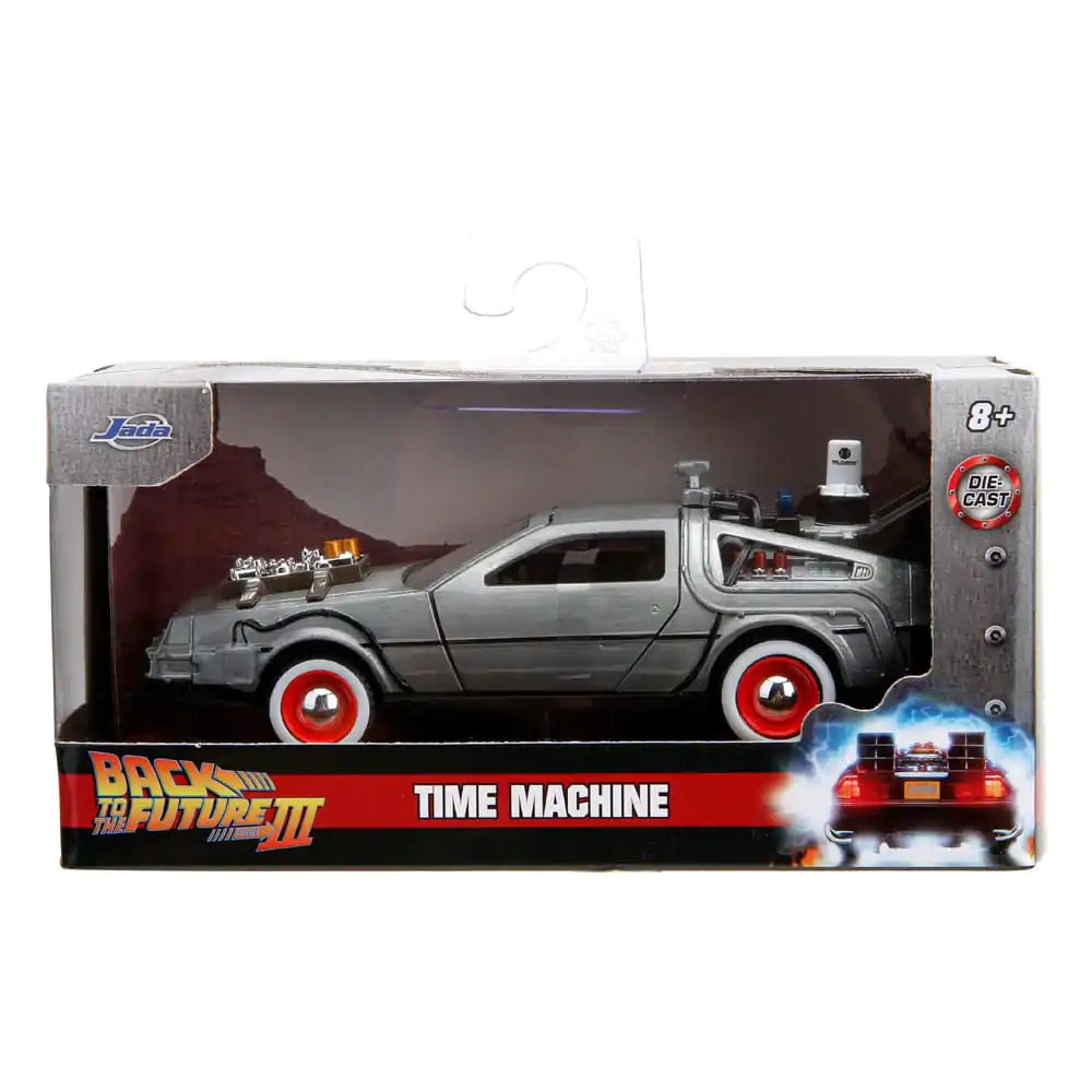 Back to the Future III Hollywood Rides Diecast Model 1/32 DeLorean Time Machine Volné Kolo fotografii produktu