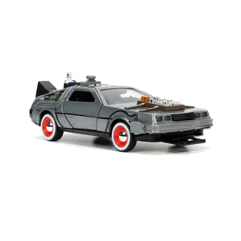 Back to the Future III Hollywood Rides Diecast Model 1/32 DeLorean Time Machine Volné Kolo fotografii produktu