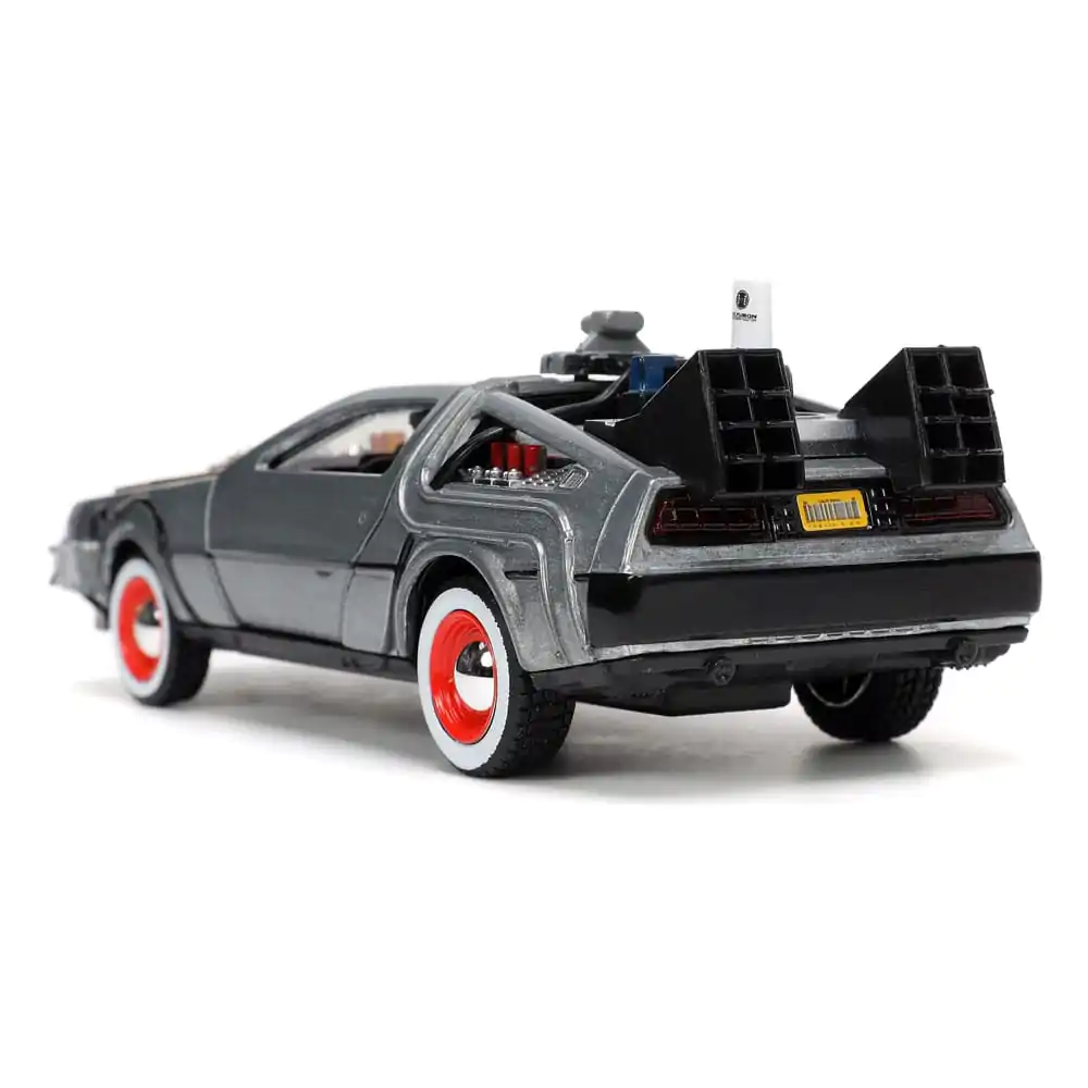 Back to the Future III Hollywood Rides Diecast Model 1/32 DeLorean Time Machine Volné Kolo fotografii produktu