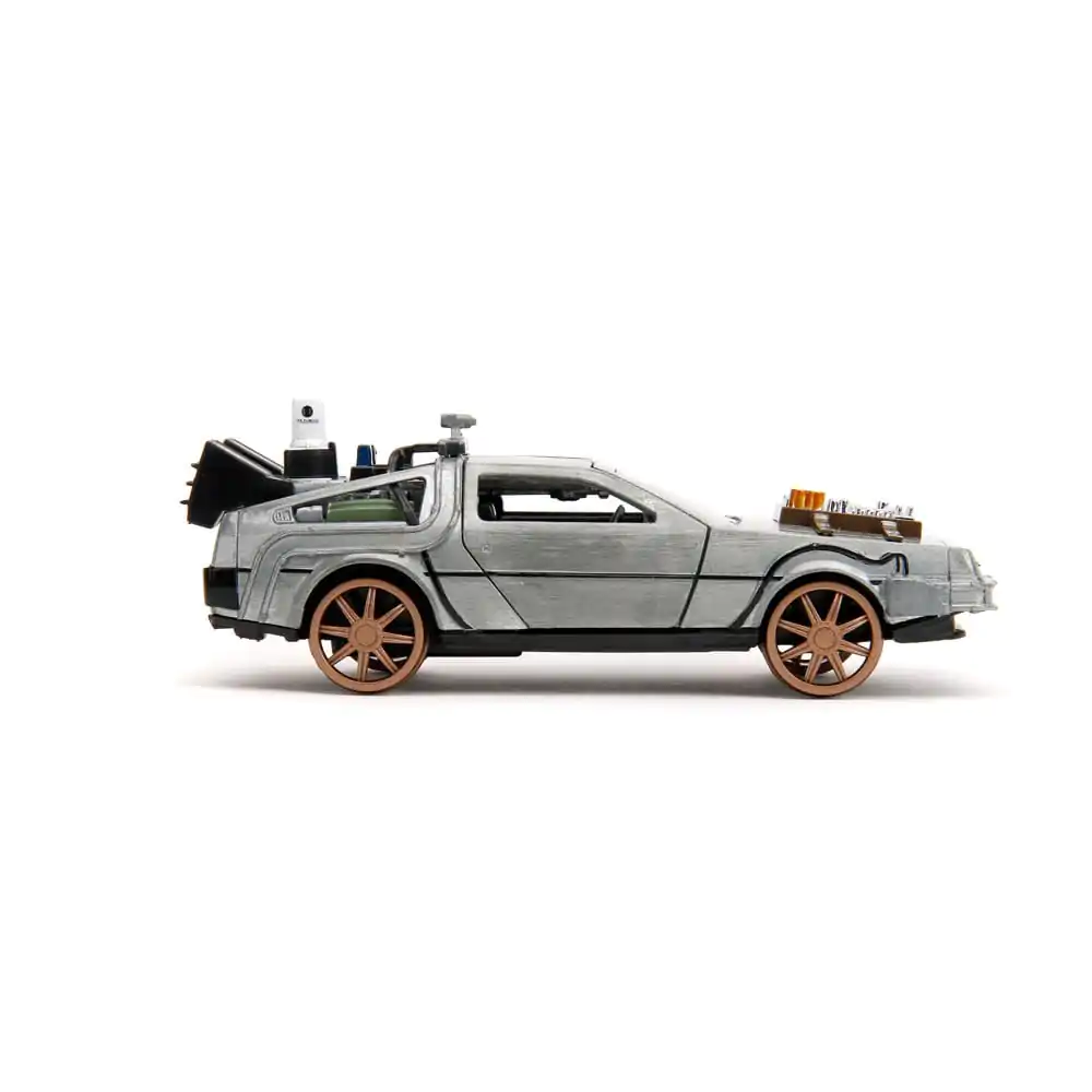 Back to the Future III Hollywood Rides Diecast Model 1/32 DeLorean Time Machine s železničními koly fotografii produktu