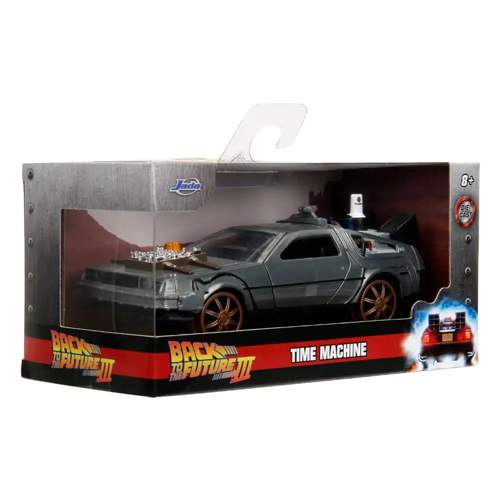 Back to the Future III Hollywood Rides Diecast Model 1/32 DeLorean Time Machine s železničními koly fotografii produktu