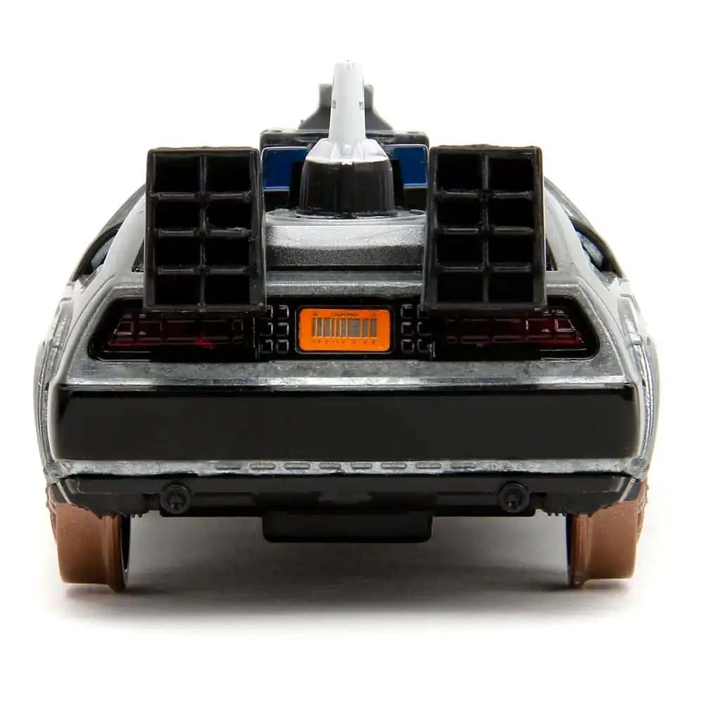 Back to the Future III Hollywood Rides Diecast Model 1/32 DeLorean Time Machine s železničními koly fotografii produktu