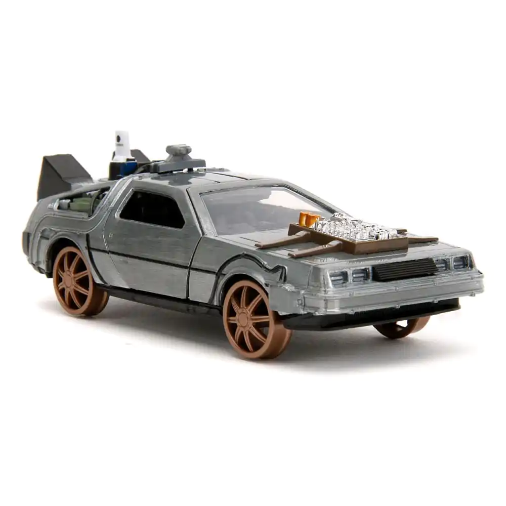 Back to the Future III Hollywood Rides Diecast Model 1/32 DeLorean Time Machine s železničními koly fotografii produktu