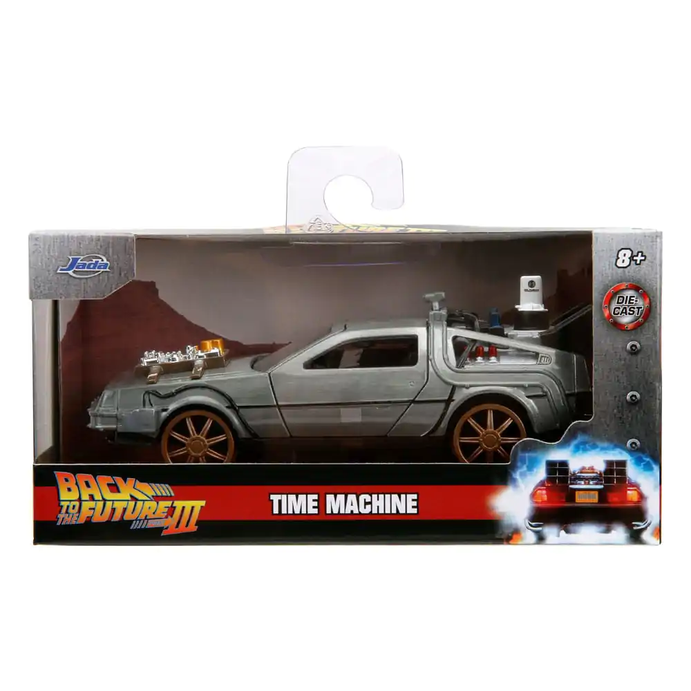 Back to the Future III Hollywood Rides Diecast Model 1/32 DeLorean Time Machine s železničními koly fotografii produktu