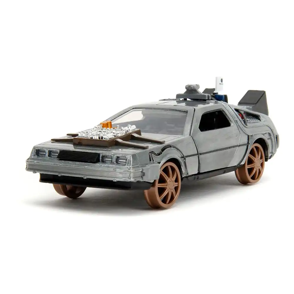 Back to the Future III Hollywood Rides Diecast Model 1/32 DeLorean Time Machine s železničními koly fotografii produktu