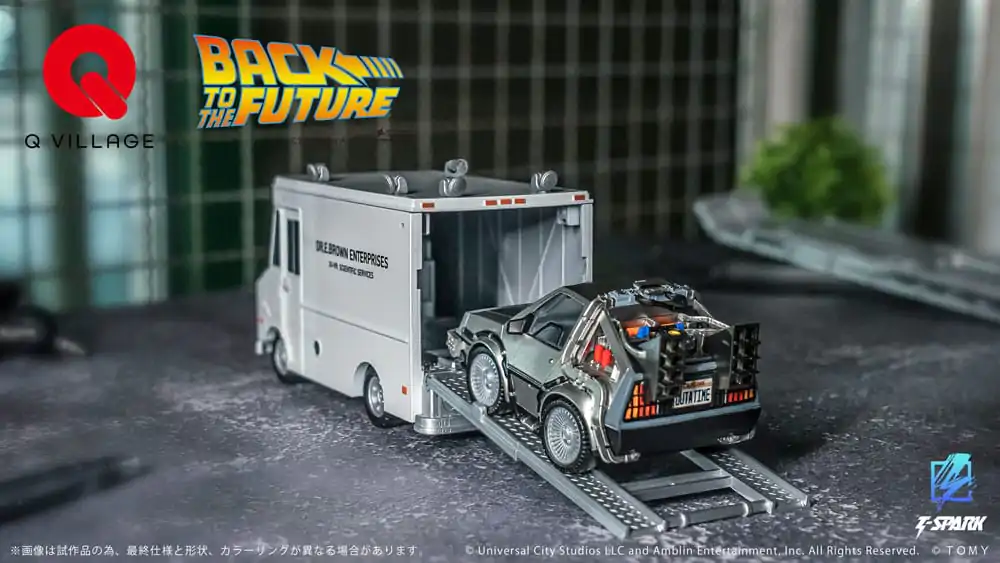 Back to the Future Q-Village vozidla s minifigurkami Time Machine luxusní sada 9 cm fotografii produktu