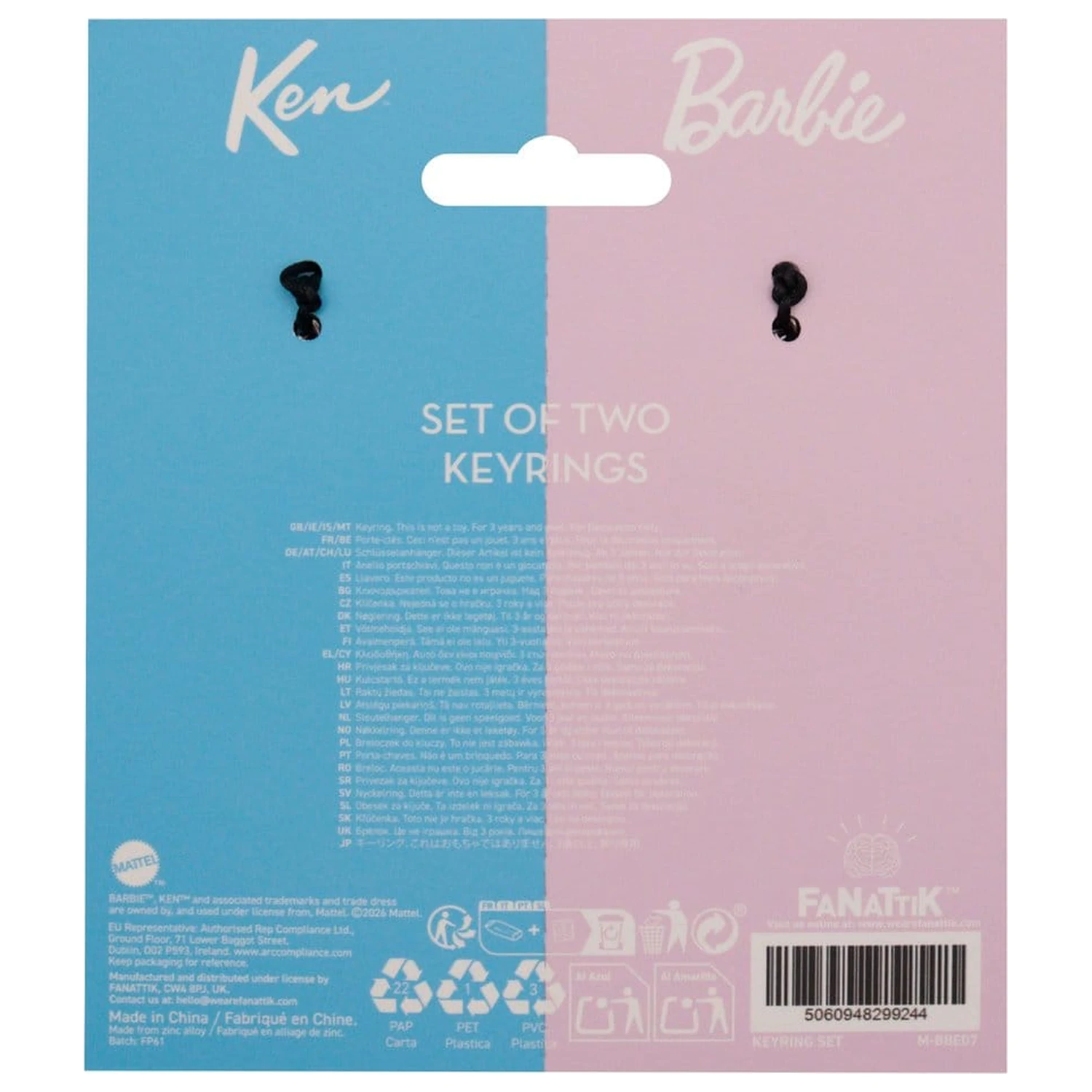 Barbie Keyring Set Barbie & Ken Twin Box Přívěsek na klíče sada fotografii produktu
