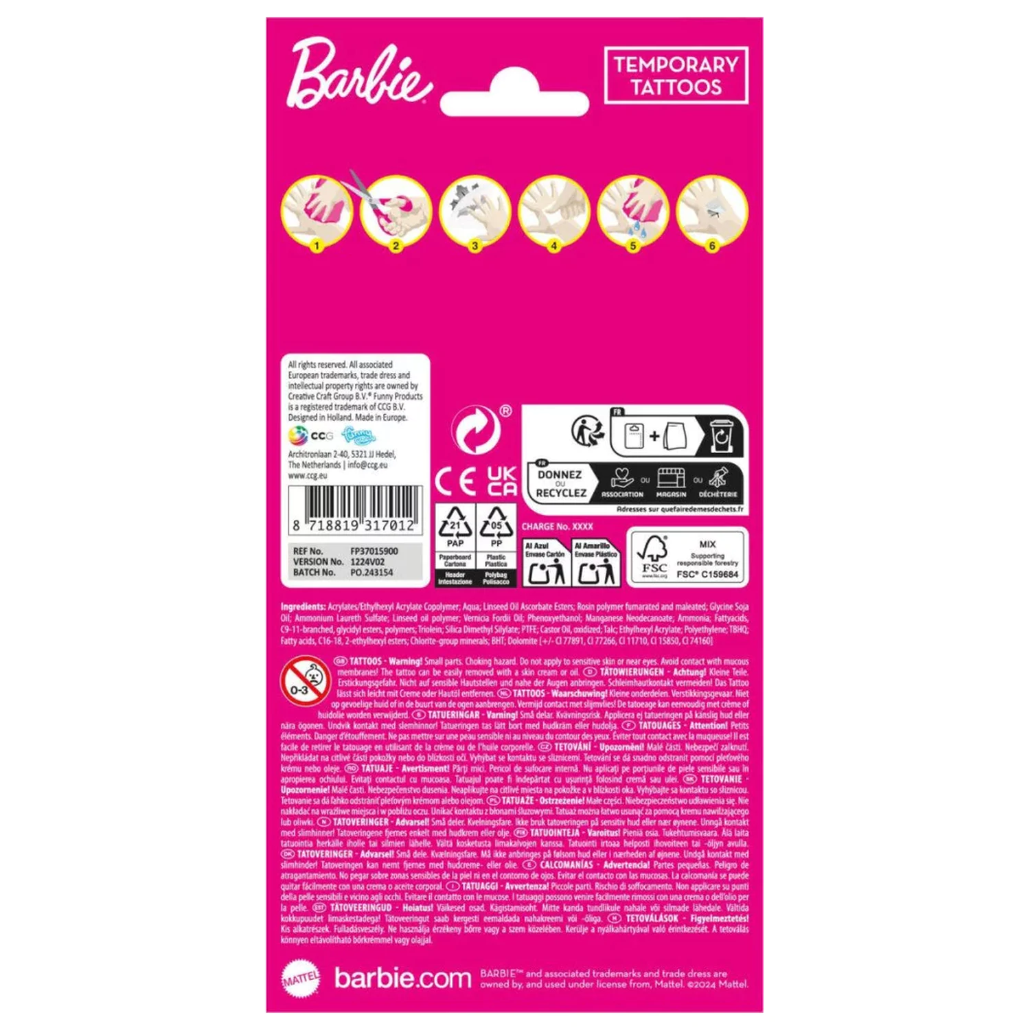 Barbie Crew tetování 12dílná sada fotografii produktu
