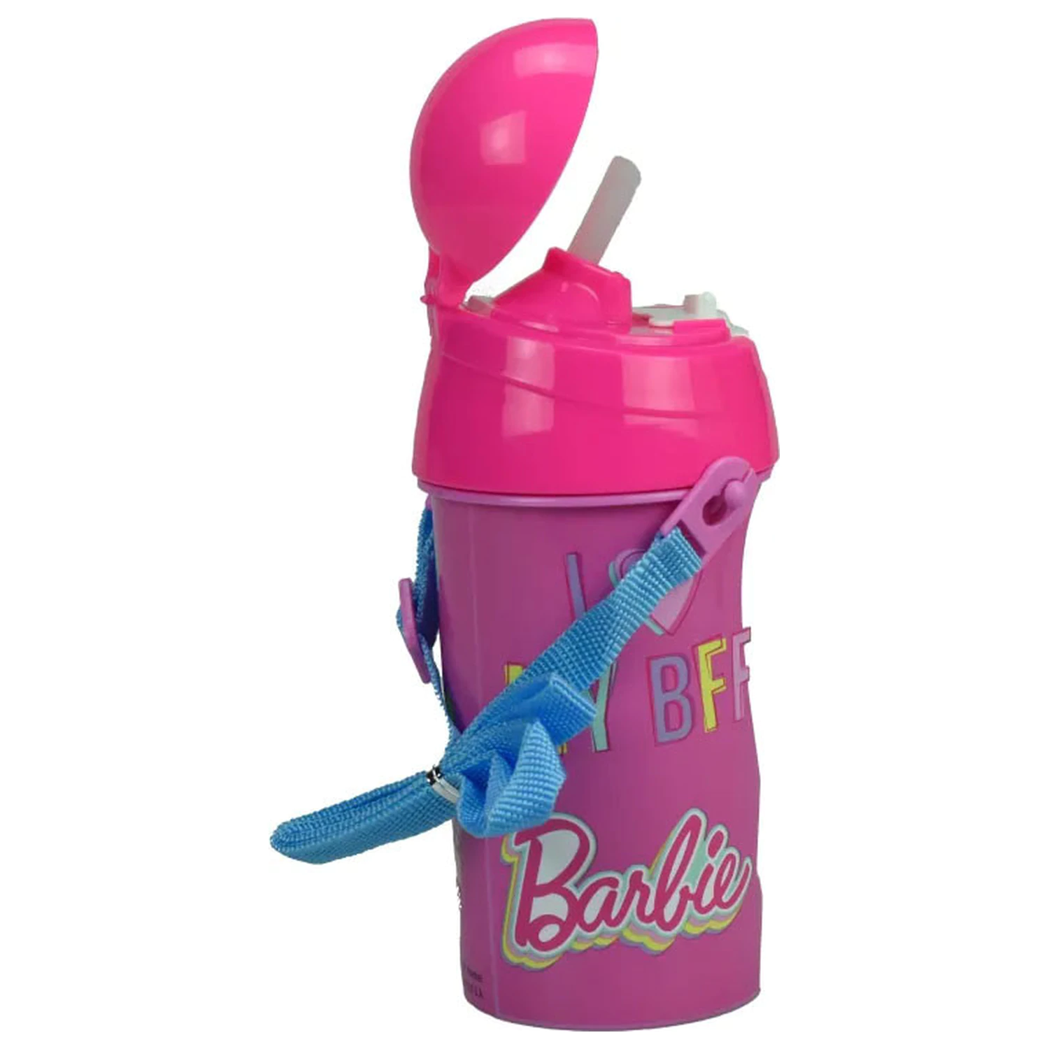 Barbie Happy Thoughts Plastová láhev se slámkou a háčkem 500 ml fotografii produktu