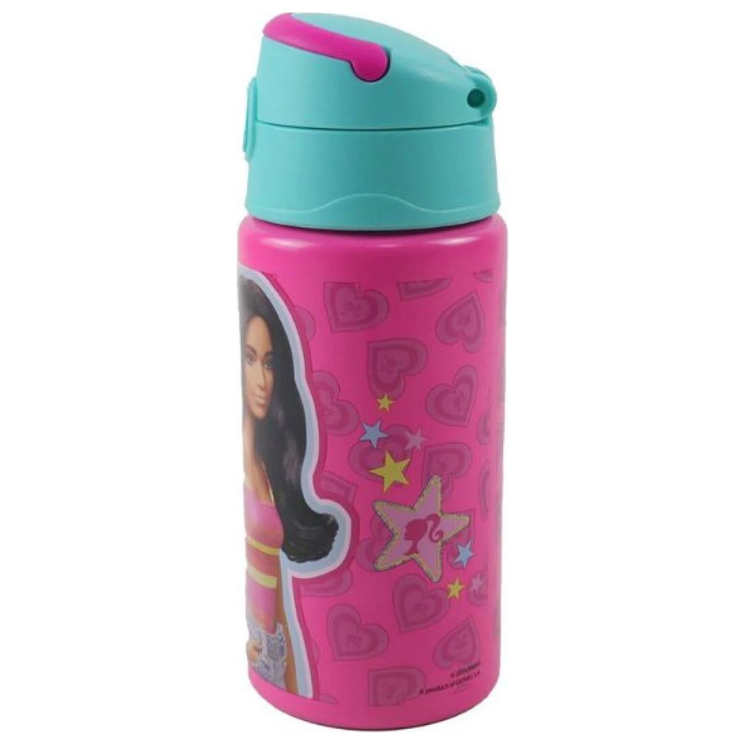 Barbie Love Hliníková láhev na vodu s brčkem a háčkem 500 ml fotografii produktu