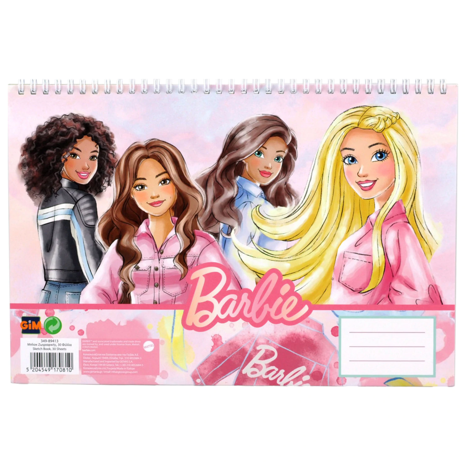 Barbie Paints A/4 Spirálový skicák, 30 listů fotografii produktu