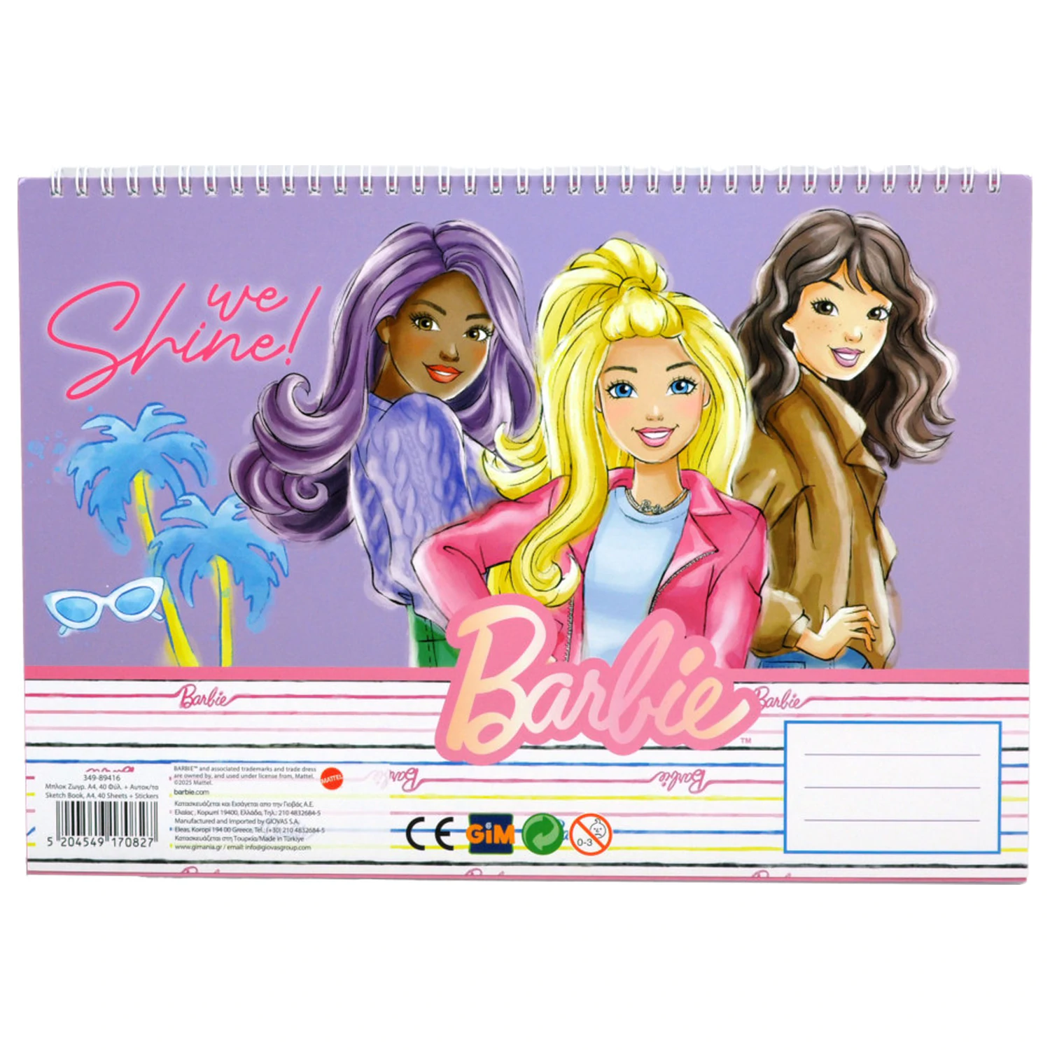 Barbie Paints A/4 Spirální skicák 40 listů se samolepkami fotografii produktu