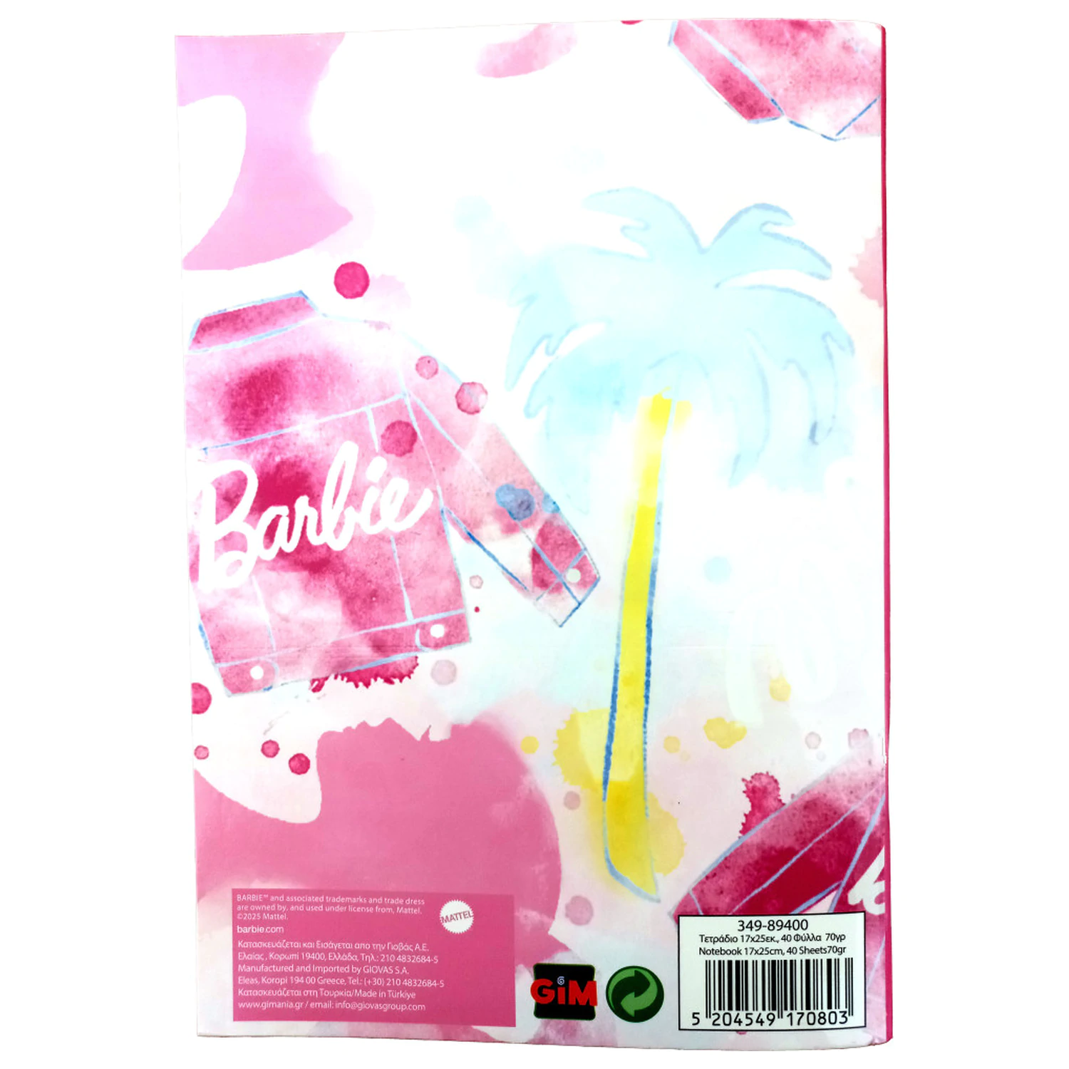 Barbie Paints B/5 Lined Notebook, 40 stran fotografii produktu