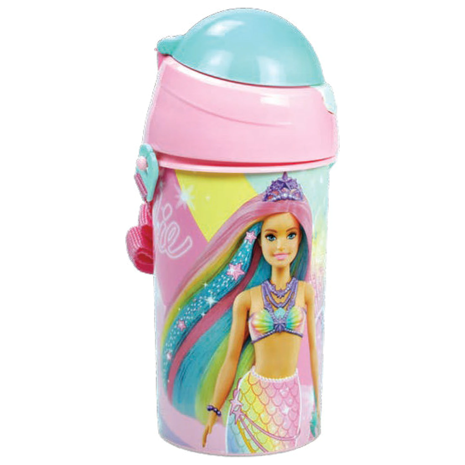 Barbie Sparkle plastová láhev se brčkem a háčkem 500 ml fotografii produktu