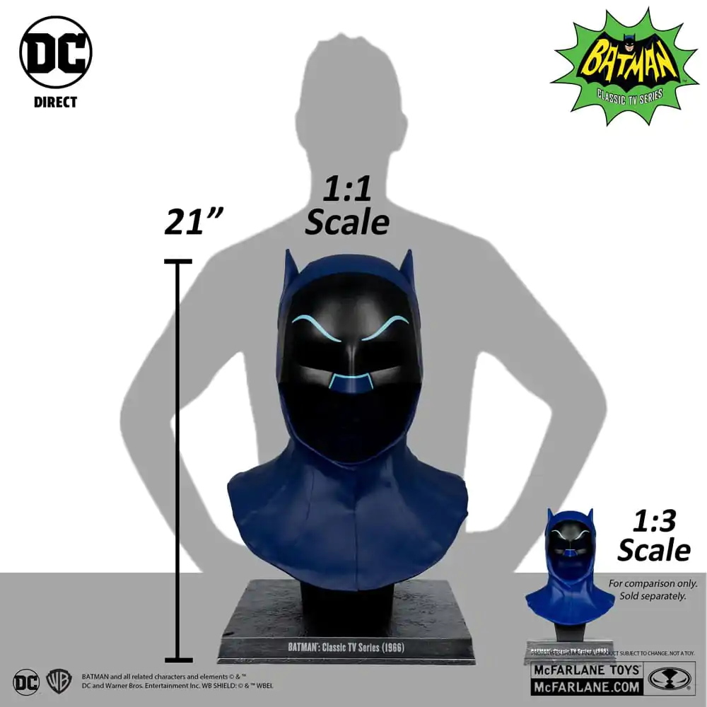 Batman 1966 DC Direct Replica 1/1 Batman Cowl Replika helmy Batmana 53 cm fotografii produktu