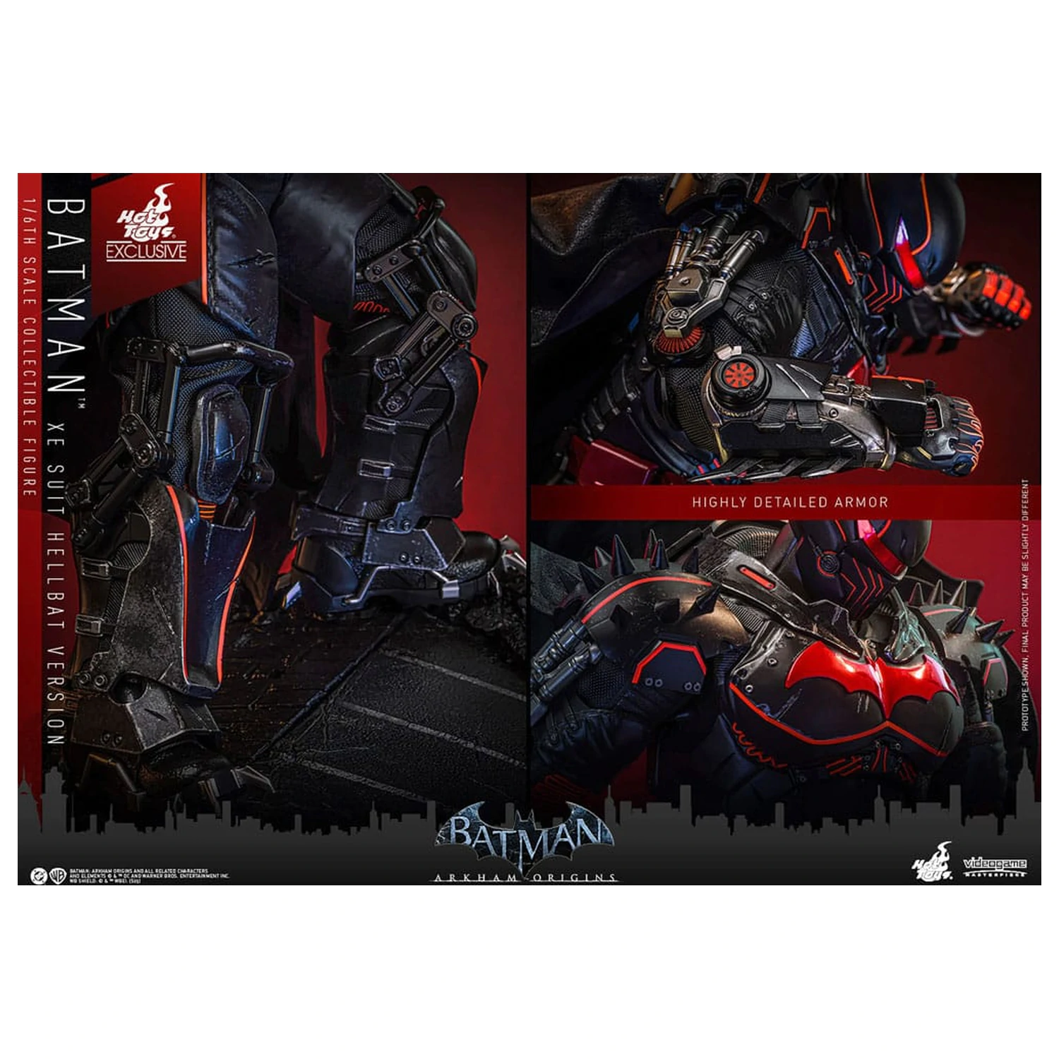 Batman Arkham Origins Videohra Masterpiece Akční figurka 1/6 XE Suit Hellbat Version 33 cm fotografii produktu
