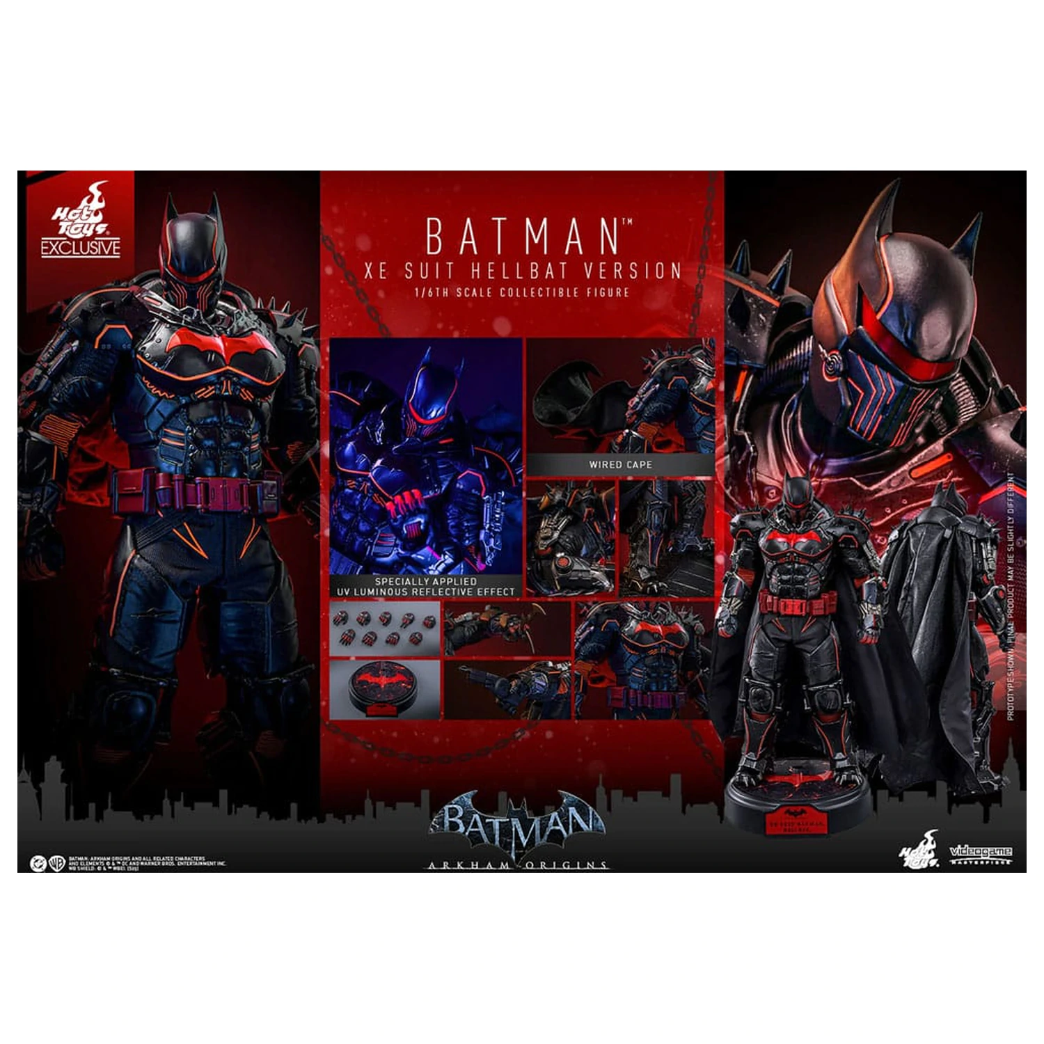 Batman Arkham Origins Videohra Masterpiece Akční figurka 1/6 XE Suit Hellbat Version 33 cm fotografii produktu