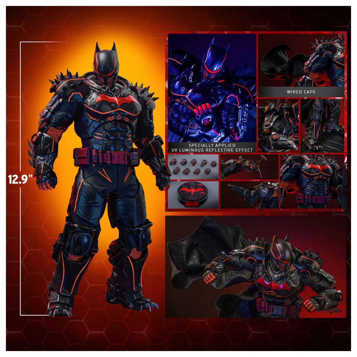 Batman Arkham Origins Videohra Masterpiece Akční figurka 1/6 XE Suit Hellbat Version 33 cm fotografii produktu