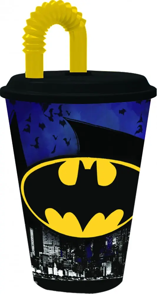 Batman hrnek s brčkem, plastový 430 ml fotografii produktu