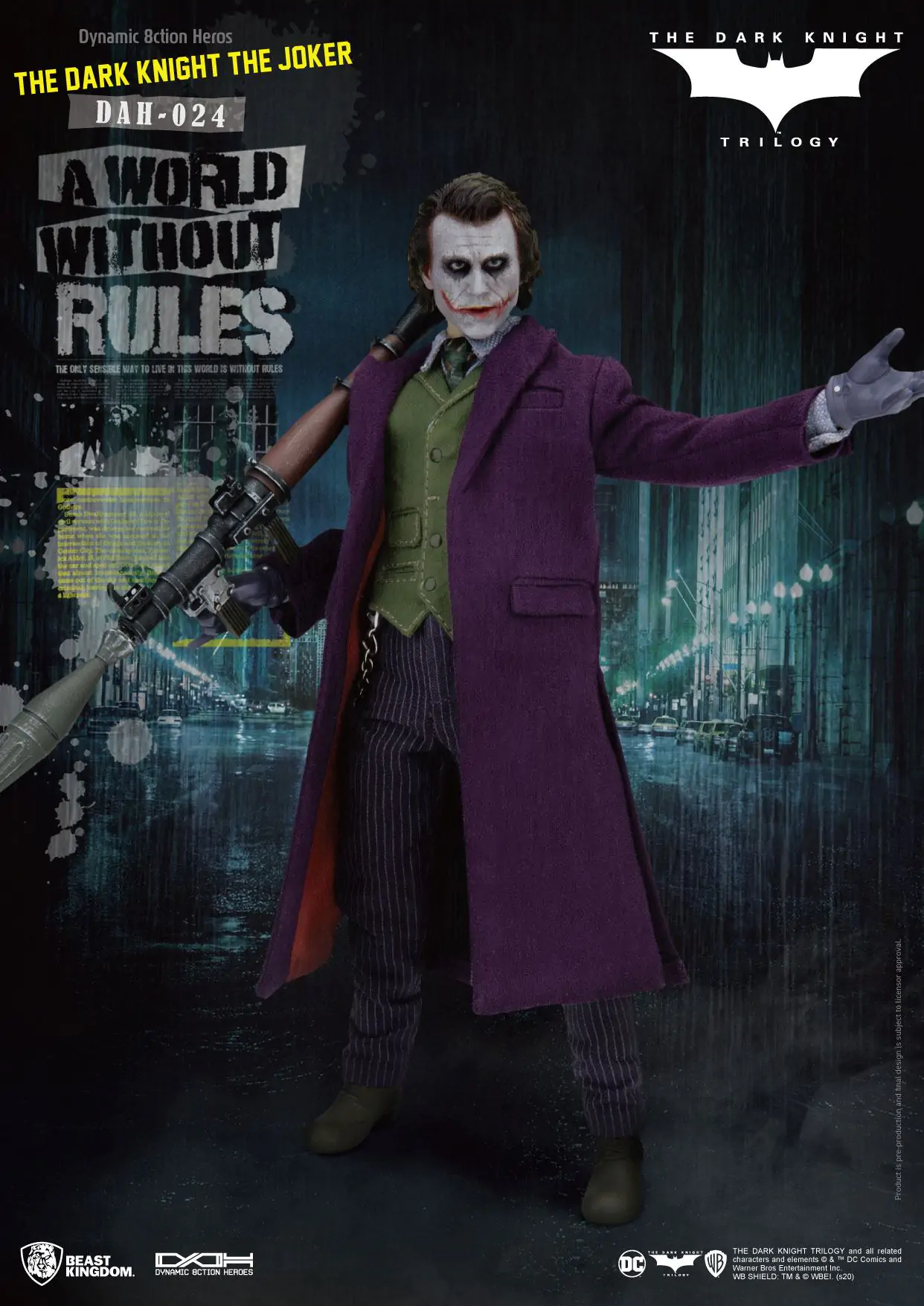 Batman The Dark Knight Dynamic 8ction Heroes Akční figurka 1/9 The Joker 21 cm fotografii produktu