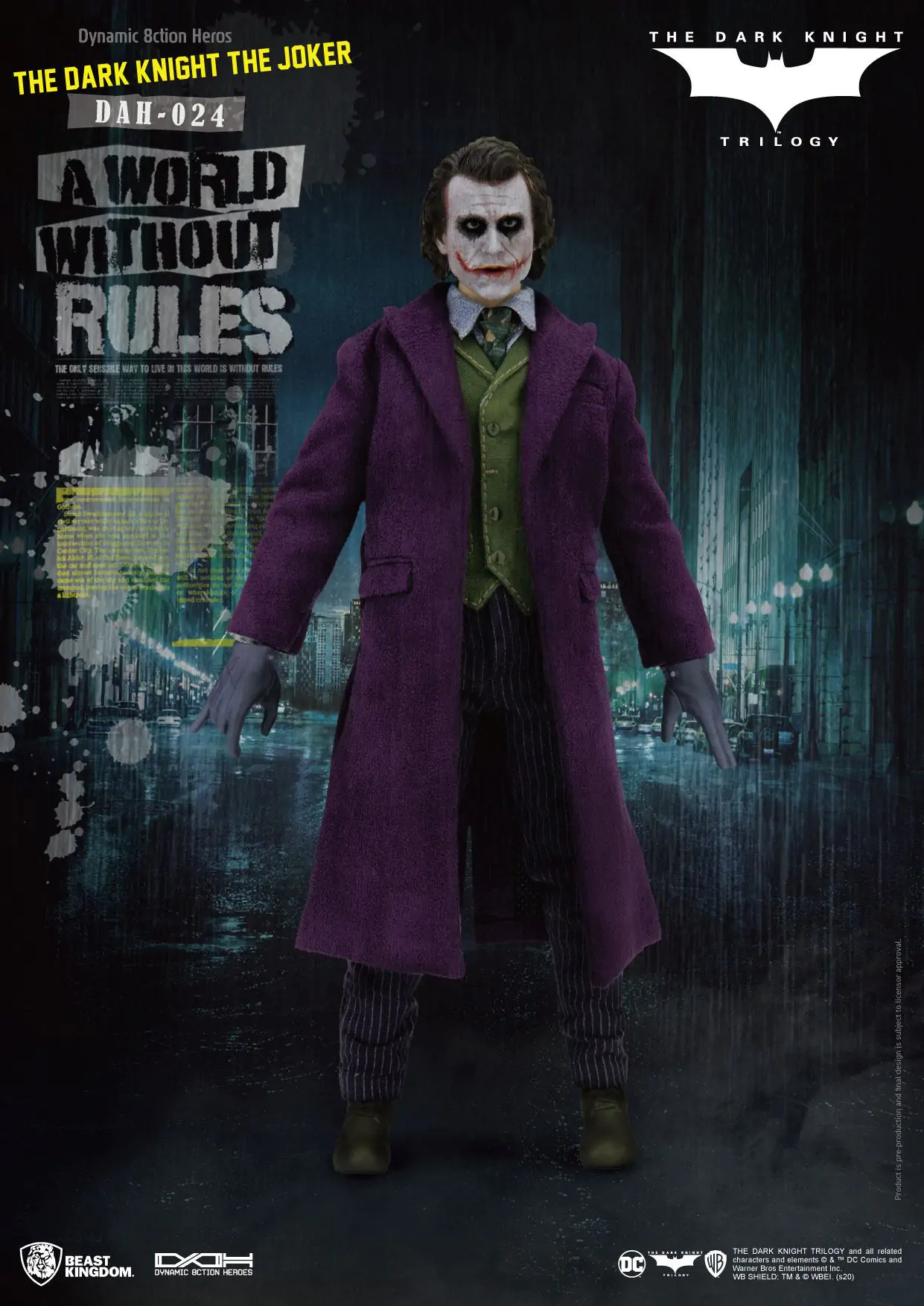 Batman The Dark Knight Dynamic 8ction Heroes Akční figurka 1/9 The Joker 21 cm fotografii produktu