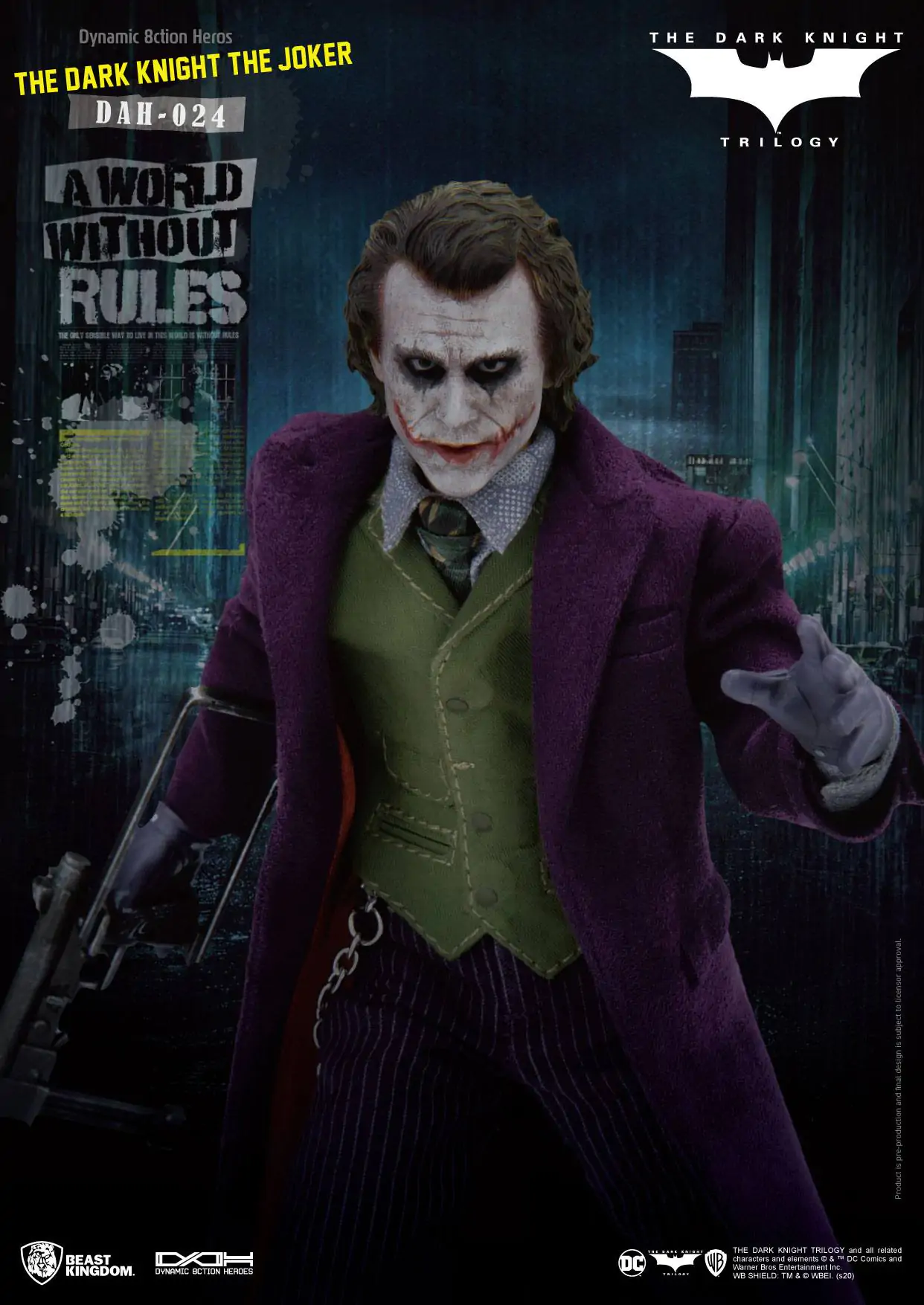 Batman The Dark Knight Dynamic 8ction Heroes Akční figurka 1/9 The Joker 21 cm fotografii produktu