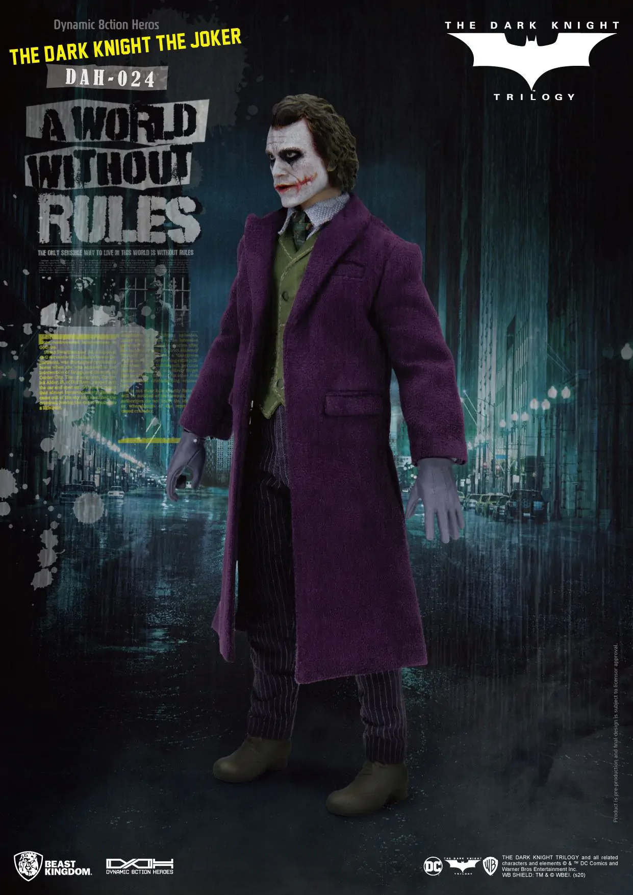 Batman The Dark Knight Dynamic 8ction Heroes Akční figurka 1/9 The Joker 21 cm fotografii produktu